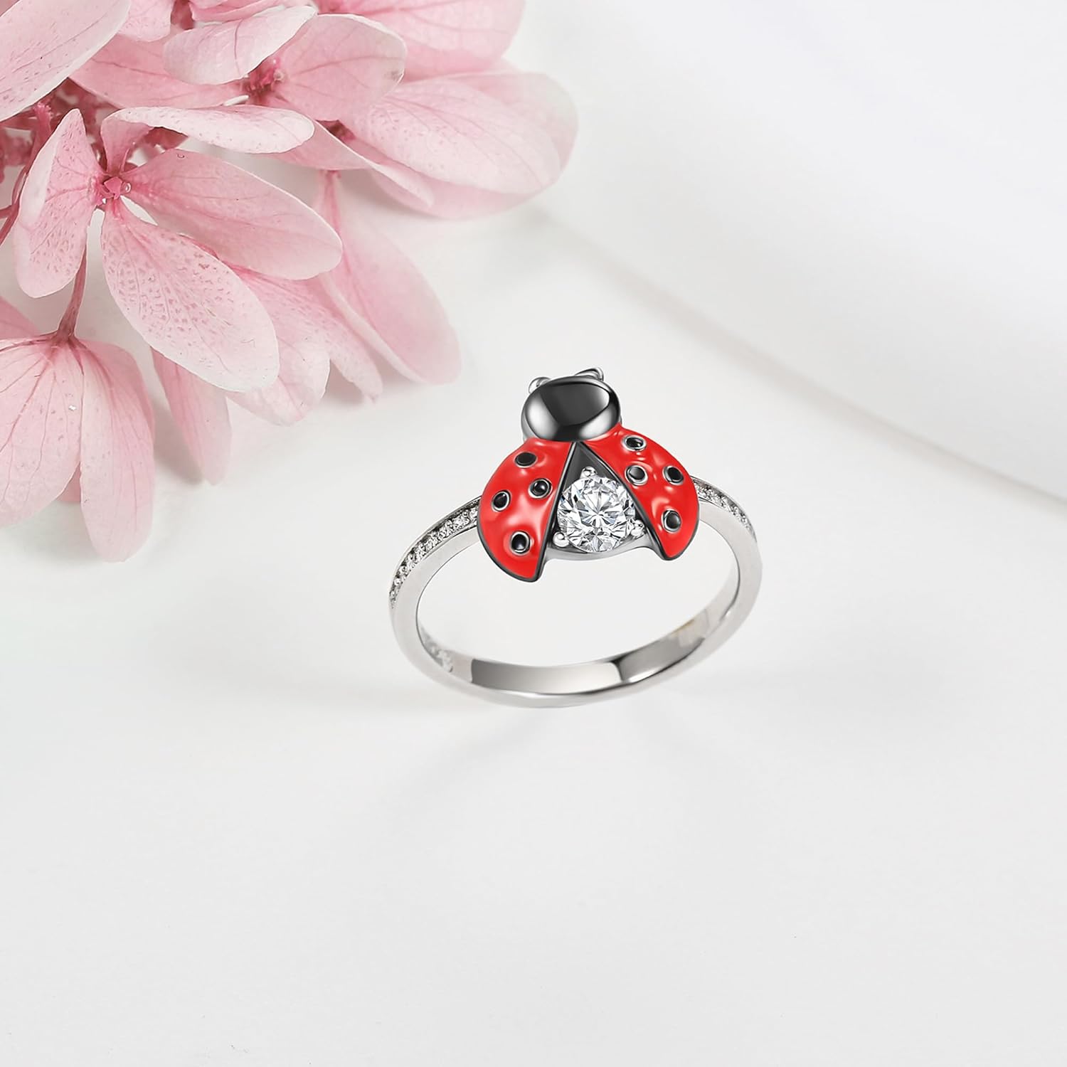 MONGAS Ladybug/Feather/Sea Turtle/Mom Rings for Women Sterling Silver Retro Fashion Heart Turquoise Ring Jewelry Gifts for Women Mother Lovers