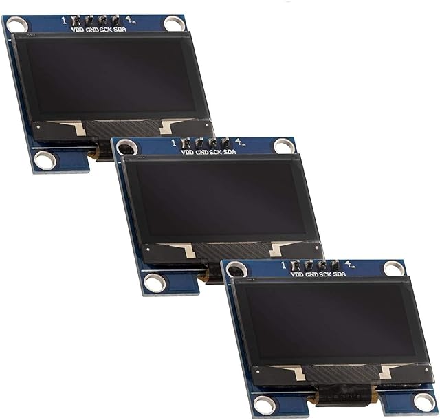 AZDelivery 1.3-inch I2C IIC OLED Display SH1106 128x64 Pixels 3.3V White Character Display Compatible with Arduino and Raspberry Pi Including E-Book! (Pack of 3)