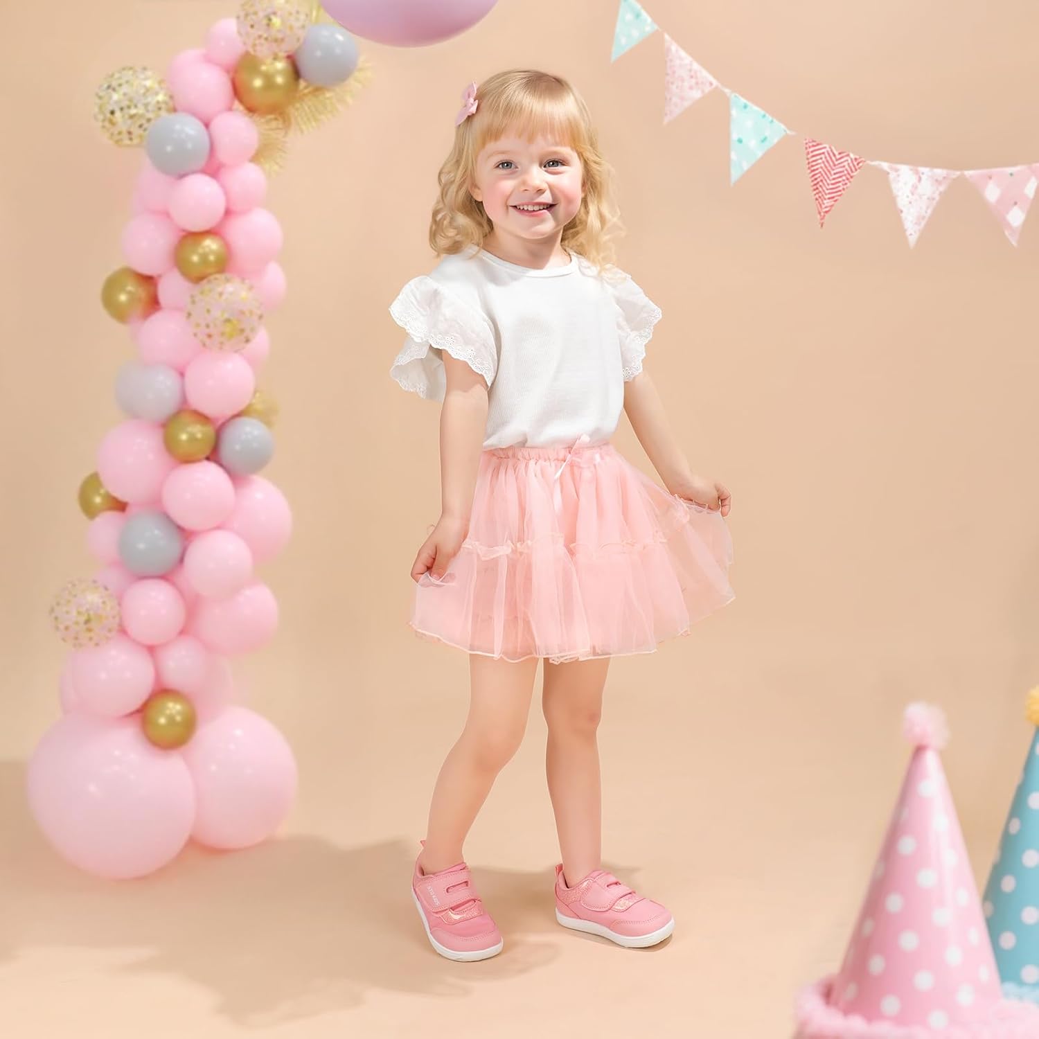 Toddler Wide Toe Box Barefoot Shoes Boys Girls Zero Drop,Baby First Walking Shoes Glitter Little Kids Sneakers Non-Slip Preschool Running Tennis Canvas Casual Preschool Outdoor Activities - Image 9