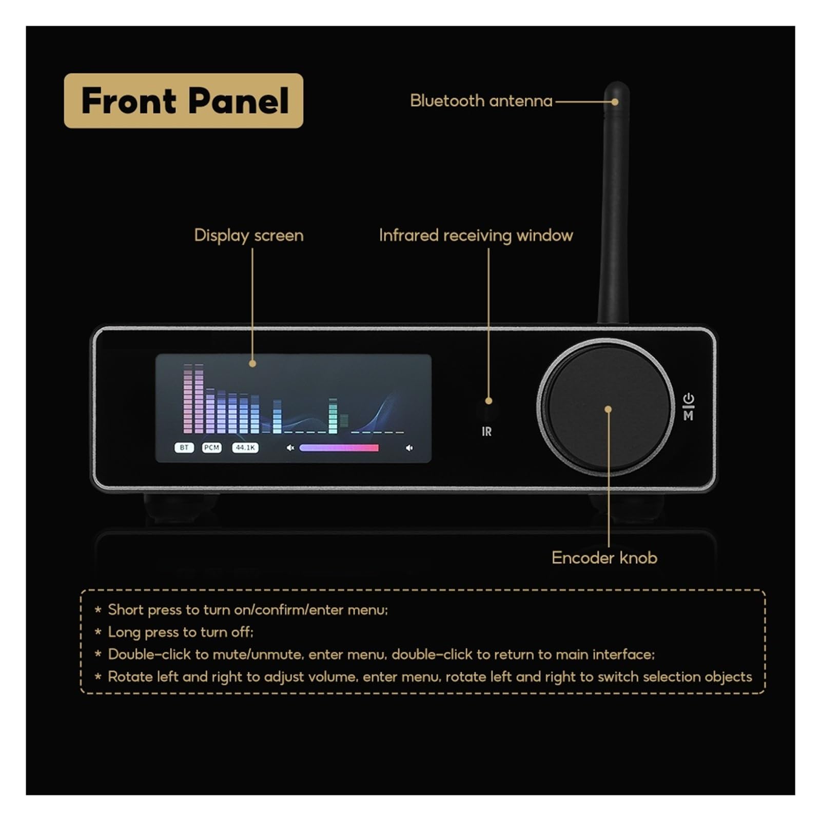 Wzmacniacz audio, Wzmacniacz mocy stereo Bluetooth DAC 300 W x 2 wzmacniacz cyfrowy z wejściem RCA TRS OPT COA USB do domu, karaoke
