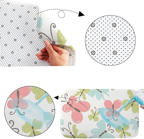 Miniatura 4 de Pastel Butterflies Fresh Spring Entryway Rug 18X30in Cute Bathroom Rugs Bath Matts Mats For Bathroom Shedding- Resistant Trap Water Anti- Slip