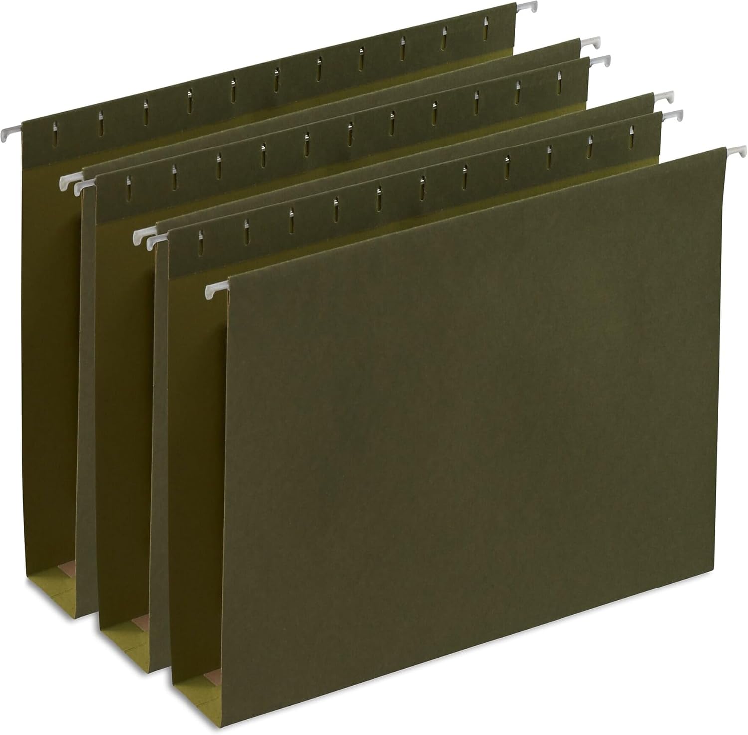 Staples Box‑Bottom Hanging File Folders, Letter Size, 2" Expansion, Standard Green, Heavy‑Duty Construction – 50/Carton