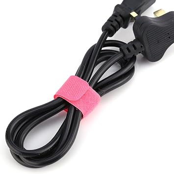 Dpofirs 50pcs Reusable Cable Ties, Wire Organizer Straps with Weather Proof Nylon, for Home Office TV DVD PC Cables Organization (Rose Red)