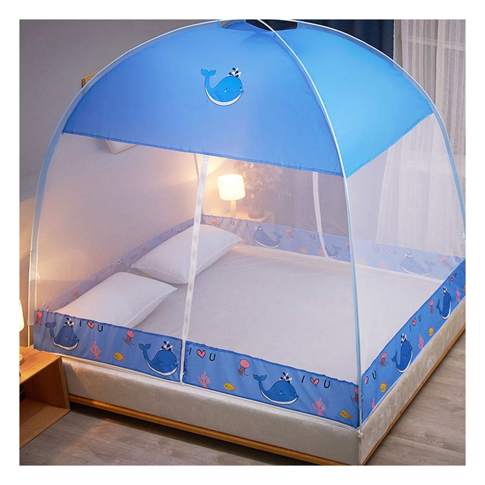 Bed Mosquito Net, Yurt Nets Folding Double Door with Bottom Moustiquaire Bed Zipper Anti Mosquito Bites for Kids Adult Travel (6,1.8 * 2m)