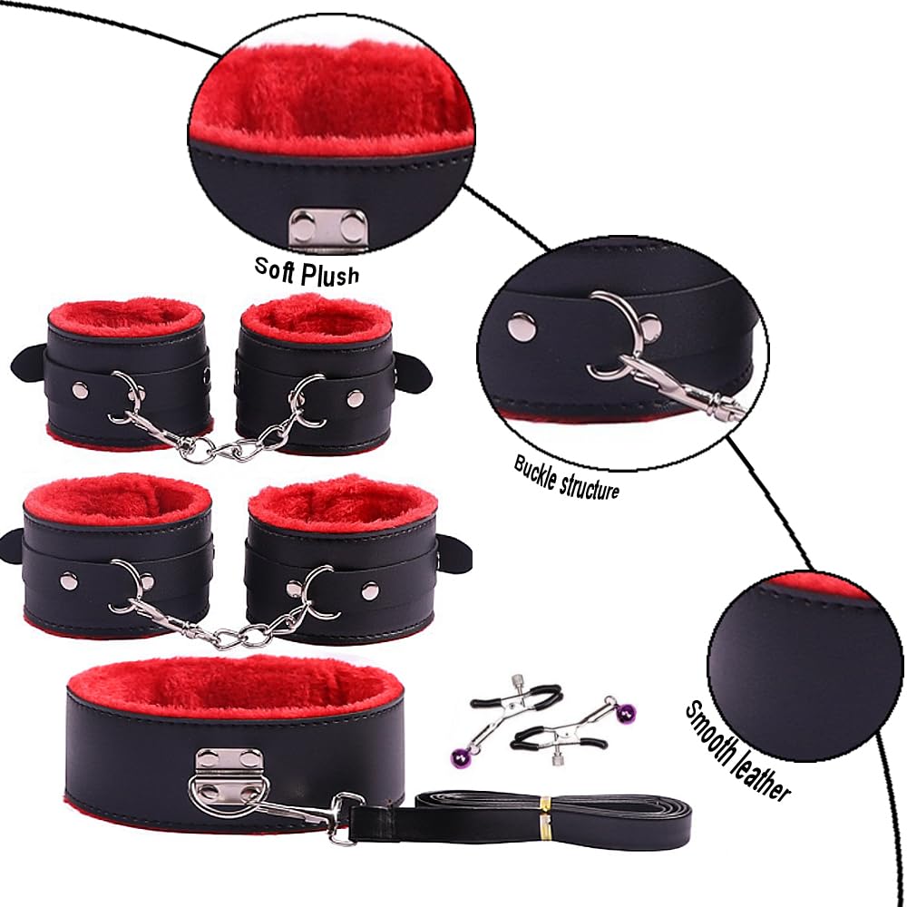 34 Pièces Kits de Bondage, SM Sex Toys Erotiques Set Adultes Toy pour Les Débutants, Érotiques Jouets Sexuels BDSM Anal Plug Menottes Masque Yeux Pour Sextape