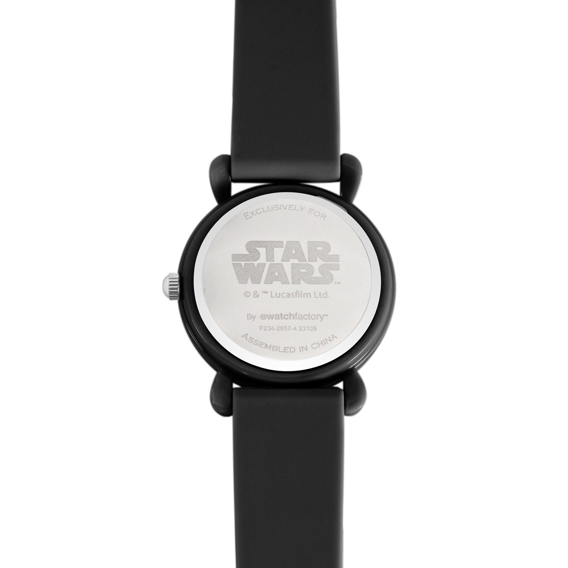 STAR WARS Reloj de plástico para niños, reloj analógico de cuarzo con correa de silicona, Negro -, Plástico y silicona