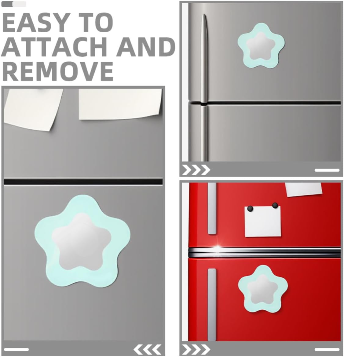 Uonlytech Acrylic Magnetic Locker Mirror Decorative Set Star Shaped 2pcs