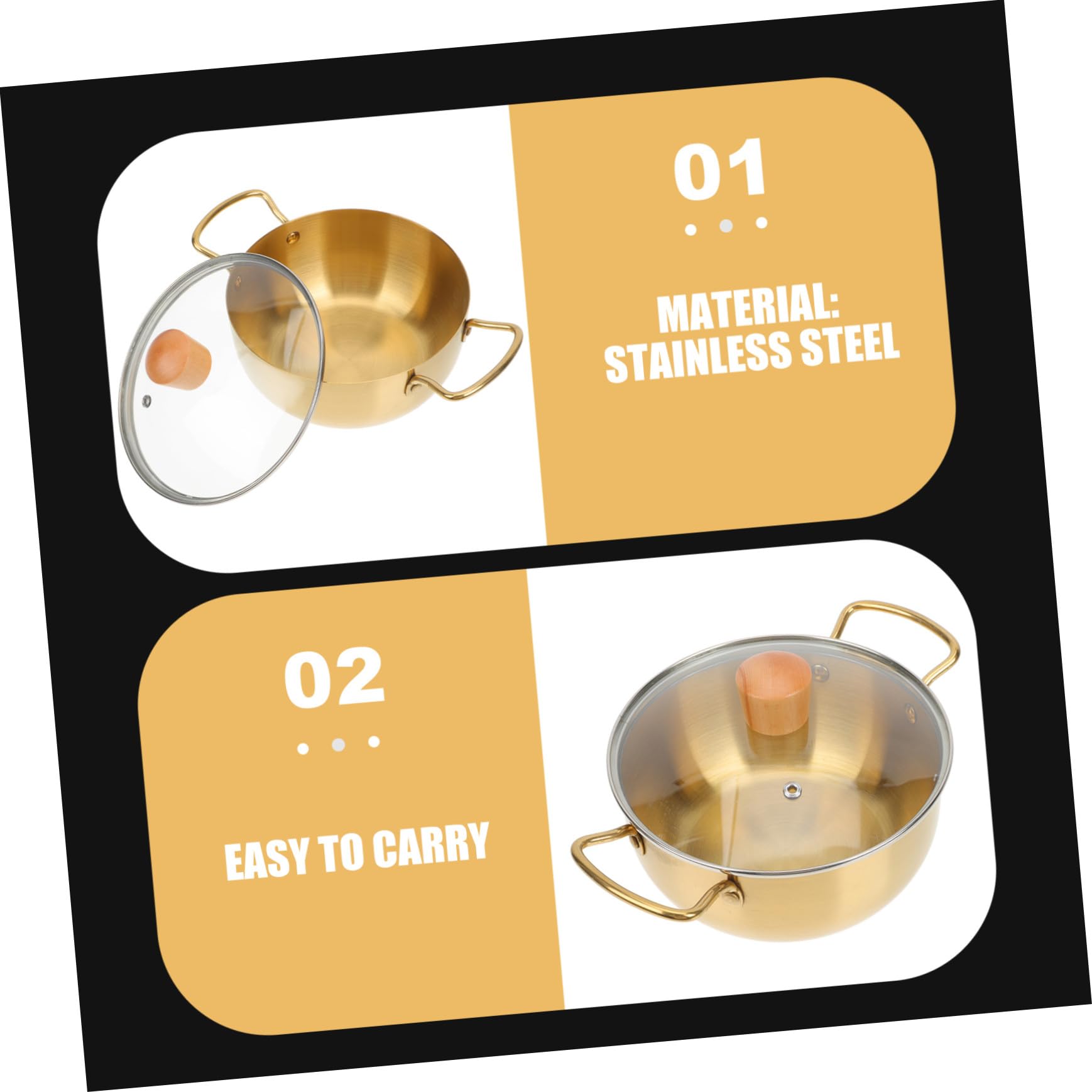 Gatuida Marmite à Nouilles Marmite à Soupe Cocotte Acier Inoxydable Ustensiles de Cuisine Ustensiles pour Maison Plusieurs styles