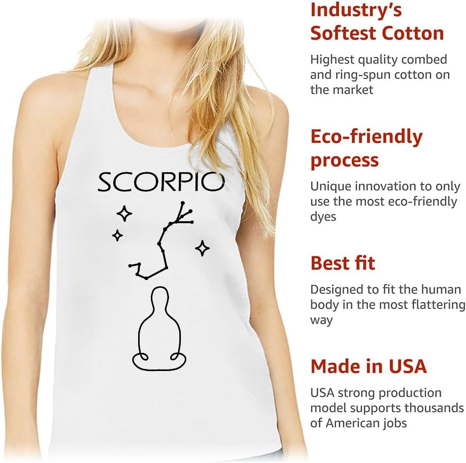 Scorpio Design Women's Racerback Tank - Cool Tank Top - Constellation Workout Tank