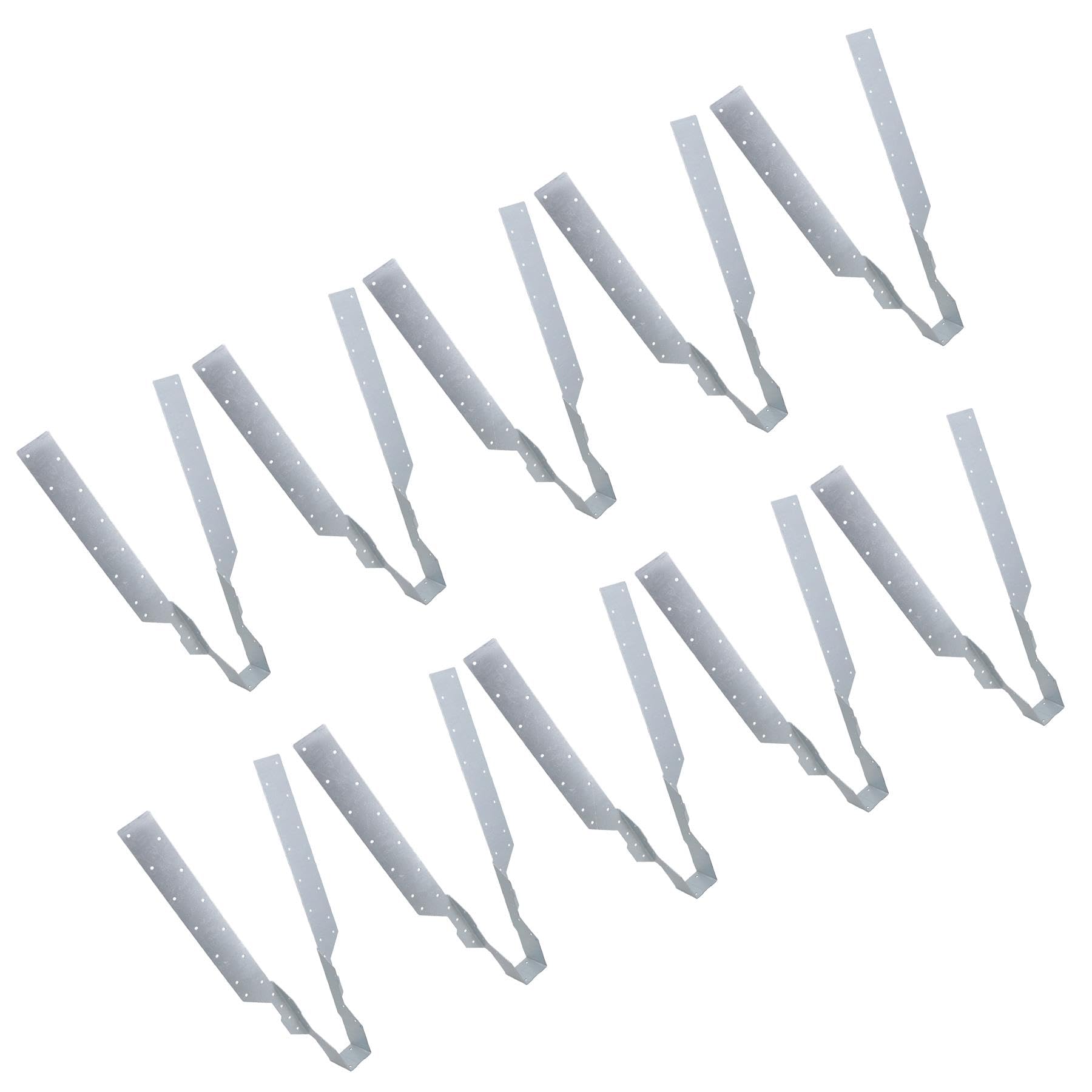 Ab Tools Silver Long Leg Joist Hanger Or I-Beam Fastener Fixing Support Galv 47Mm Wide 10Pc