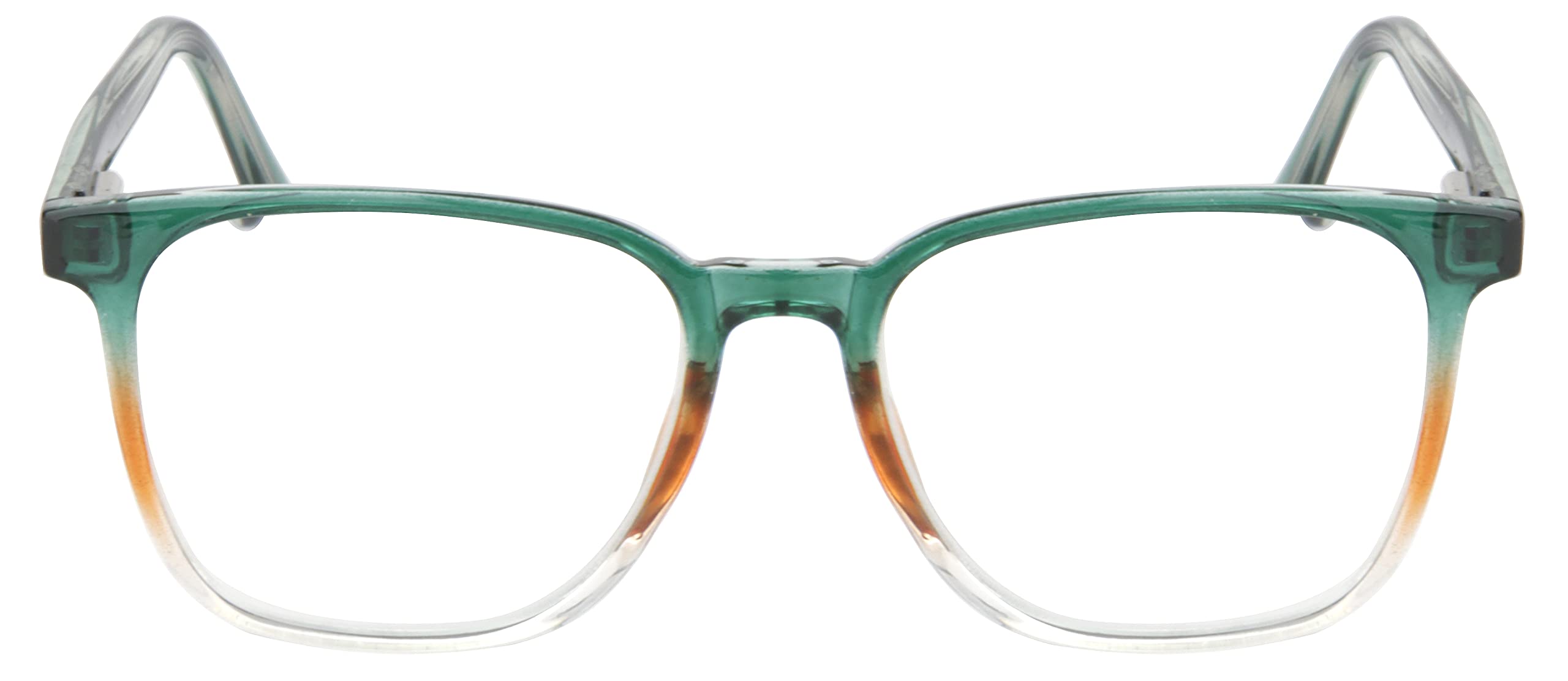 Fads & Fashions Unisex Green & Brown Stylish Retro Reading Glasses With Stainless Steel Rod Temples & Stainless Steel Spring Hinges Dx89 (, 2.5, Multiplier_x)