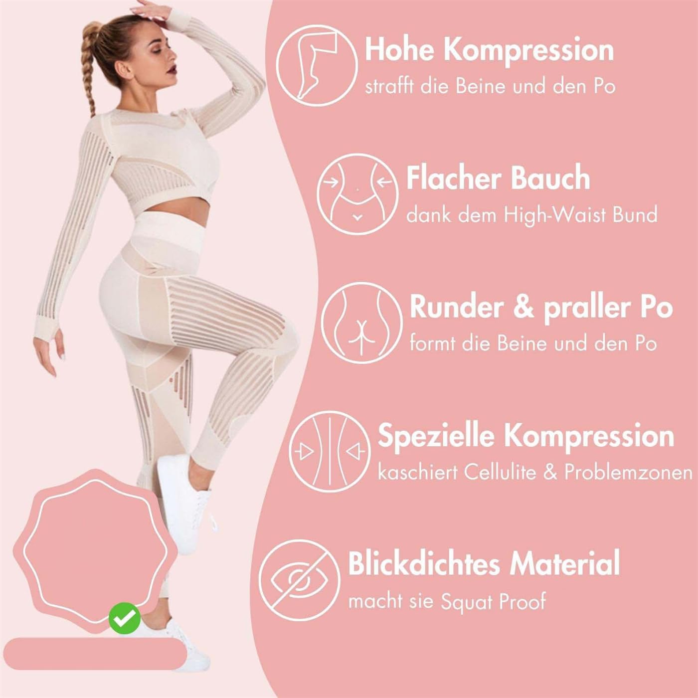 MEIION Leggings da donna a vita alta, pantaloni a compressione, per sport e palestra