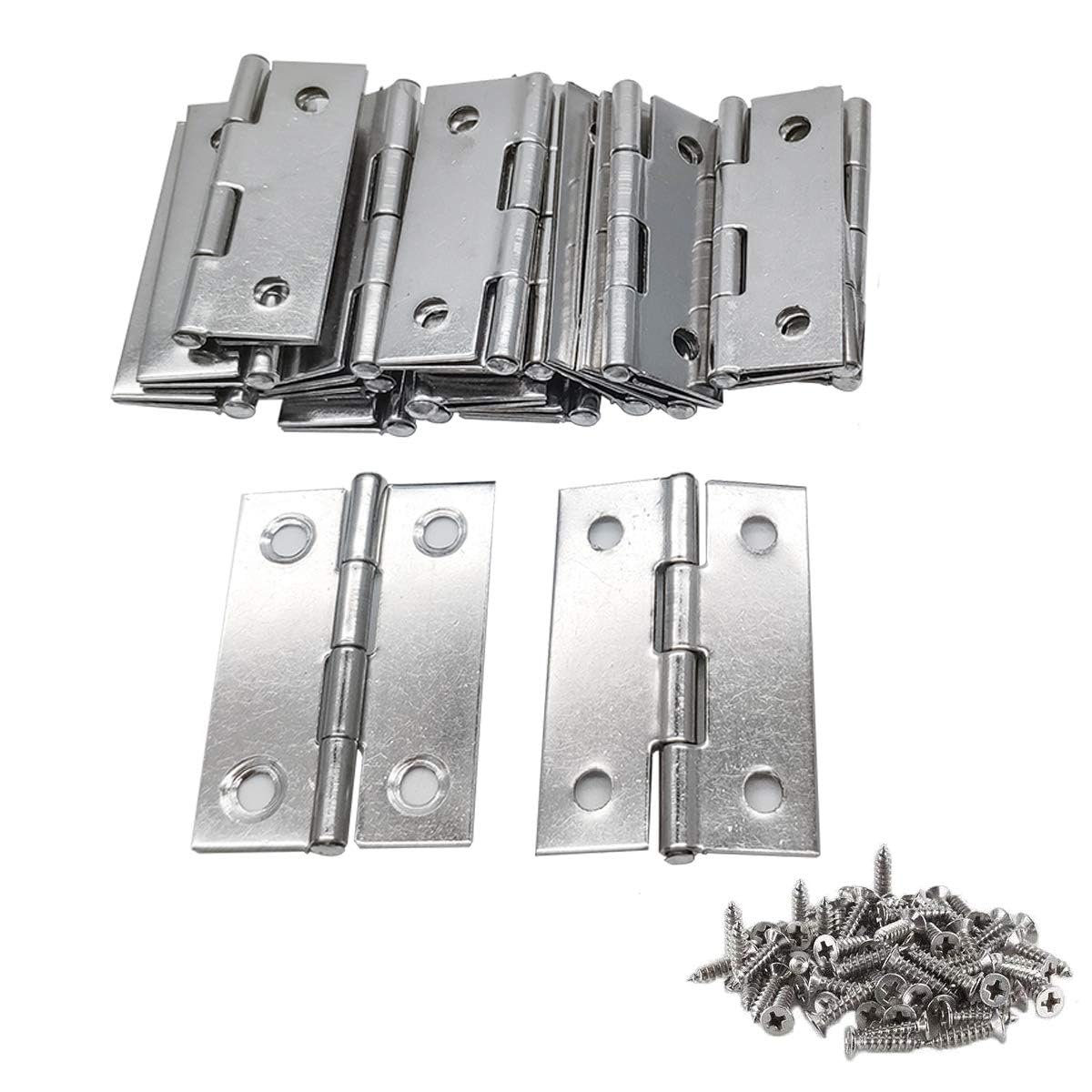 R.P.S Traders 20 pcs 2inch Stainless Steel Door Hinge with Screws,Cabinet Furniture Hardware Replacement