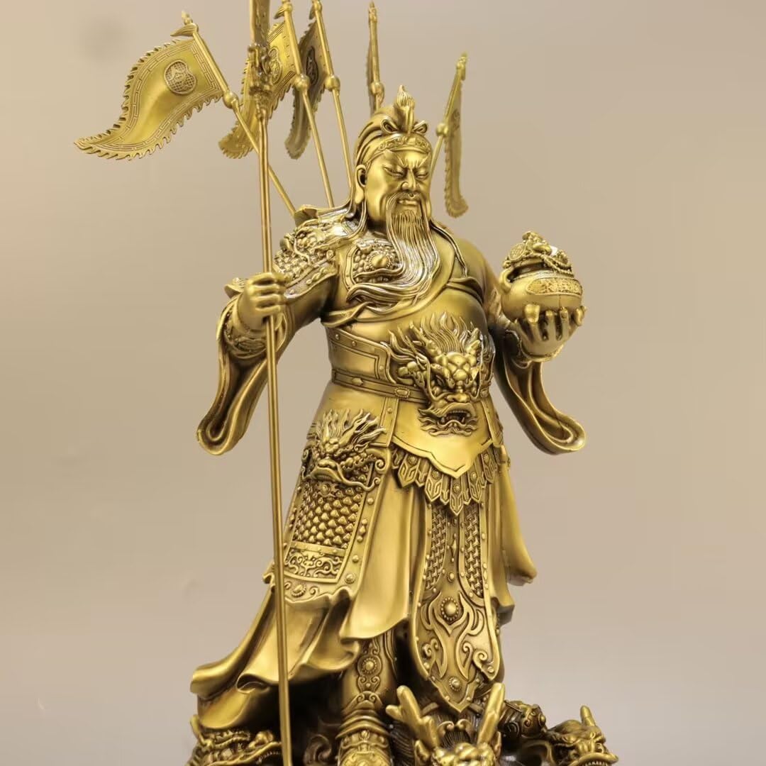 Estatua de Bronce de Guan Gong, Tienda de decoración del Dios marcial de la Riqueza, Suministros para el hogar de la Empresa (1 * 45 * 40 * 88 cm)