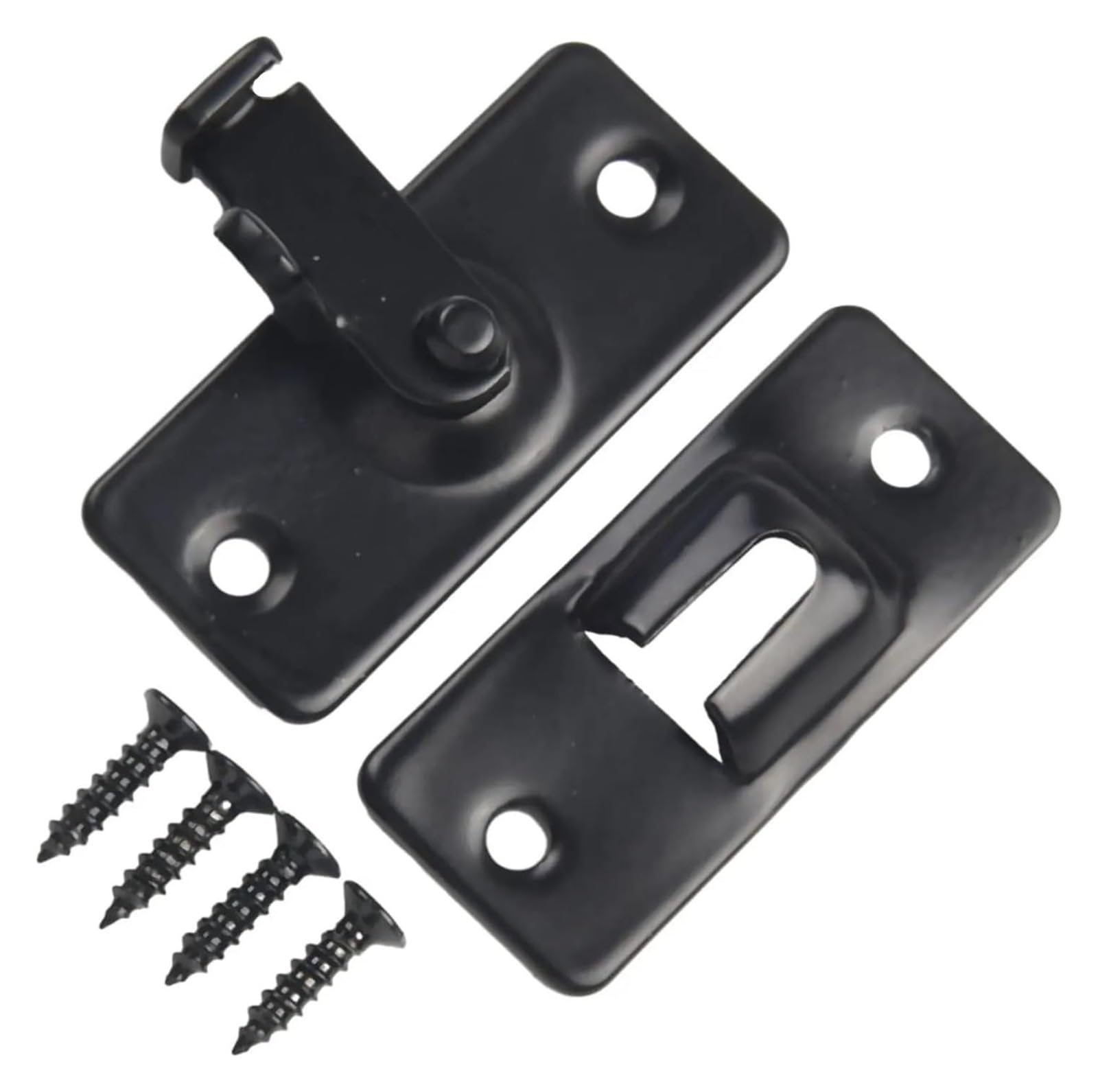 Naqzrxpml Black Stainless Steel 90 Degree Barn Latch Door Bolt, And Silver(Black)