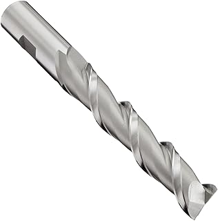 YG-1 19071 High Speed Steel HSS Square Nose End Mill, Inch, Extra Long Length, Weldon Shank, Uncoated Bright Finish, 42 Degree Helix, 2 Flutes, 5-Inch Overall Length, 0.5-Inch Cutting Diameter, 0.5-Inch Shank Diameter