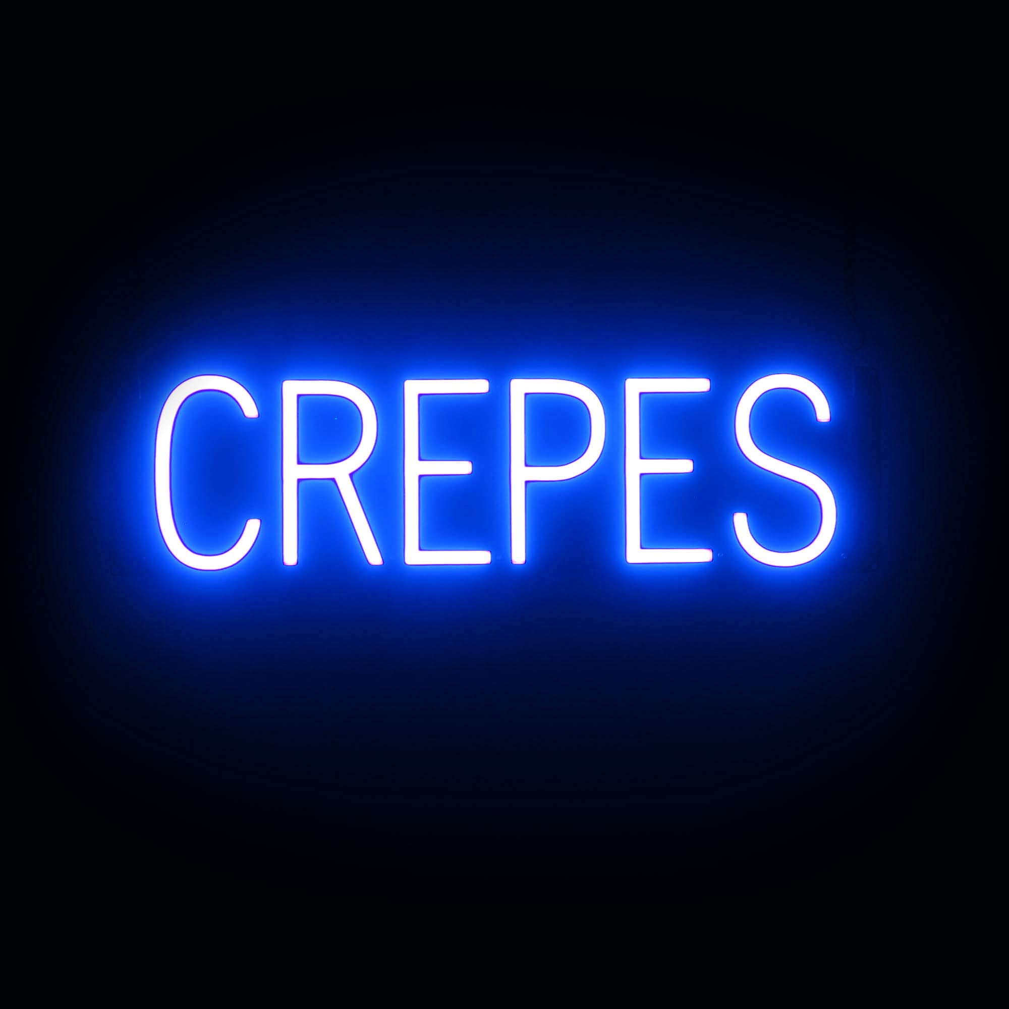 SpellBrite LED Neon CREPES Sign for Business - Blue, 23" x 6"