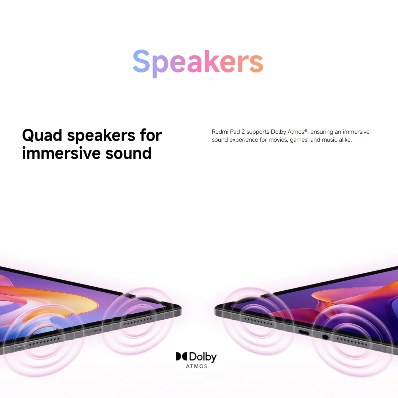 XIAOMI Redmi Pad 2, 8+256GB, Mint Green, 11" 2.5K crystal-clear display, Massive 9000mAh(typ) battery, Advanced Helio G100-Ultra, Quad speakers for immersive sound (No power adapter included) — view 5