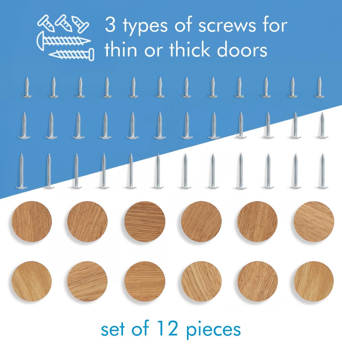 12 Pack Wood Cone Cabinet Knobs (Light), 4,1cm Diameter Round Shape - Image 2