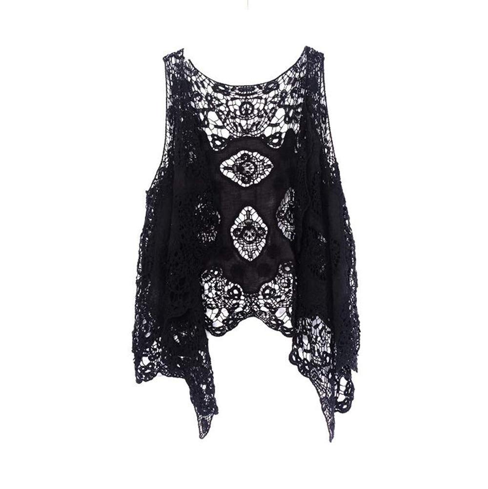 Qingzhuan Kimono Chaqueta Larga con Ligera Rebecas cordón Mujer Chaqueta de Punto Ligero y Delgada con Transparencia Rebeca Frente Abierto para Verano y Primavera (Negra,Tassel)