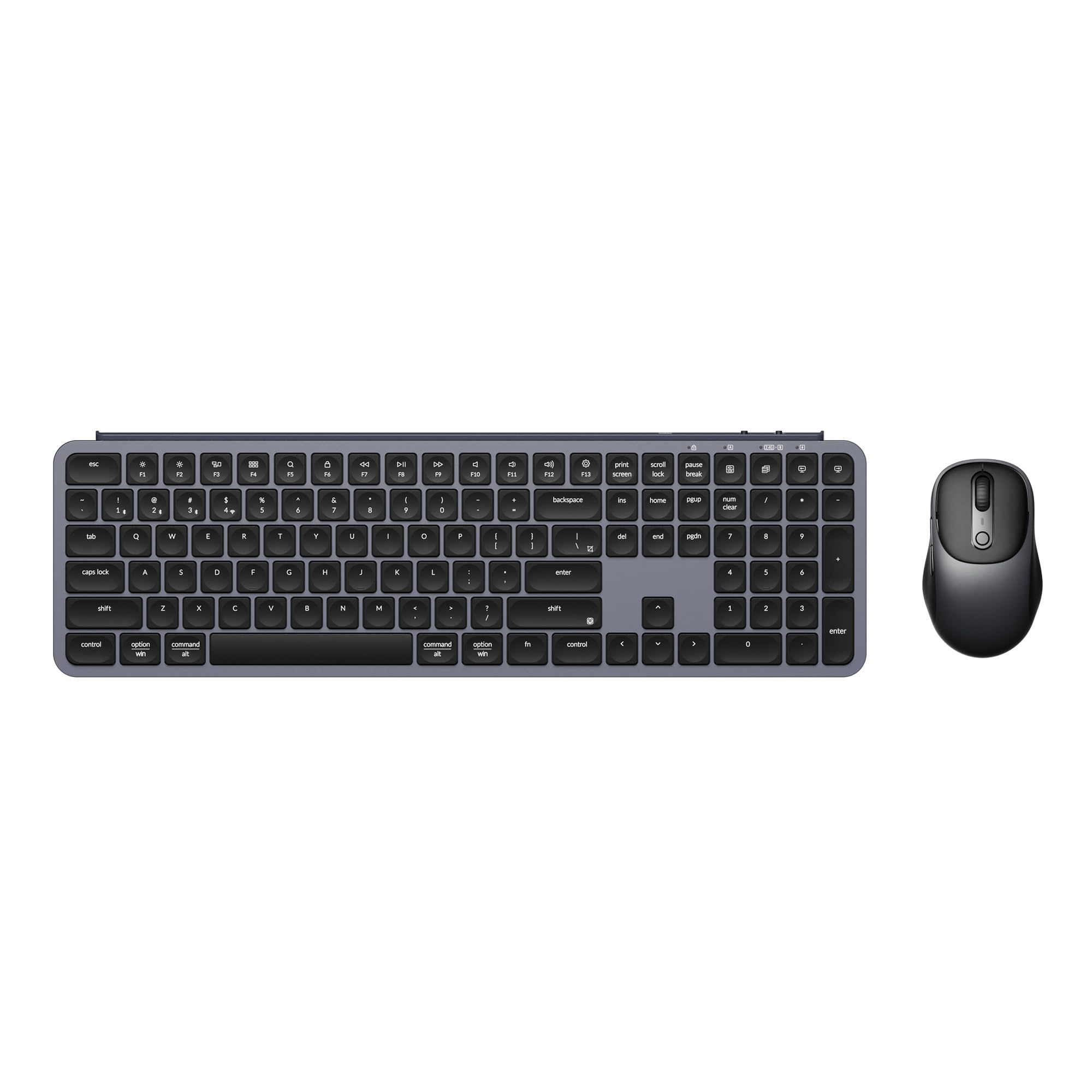 Keychron B6 Pro Ultra-Thin Wireless Keyboard and BM24 Mouse Wireless Combo - Tri-Mode (2.4G/Bluetooth 5.2/USB-C), Programmable Keys, Full Size with Num Pad for Mac/Windows/Linux