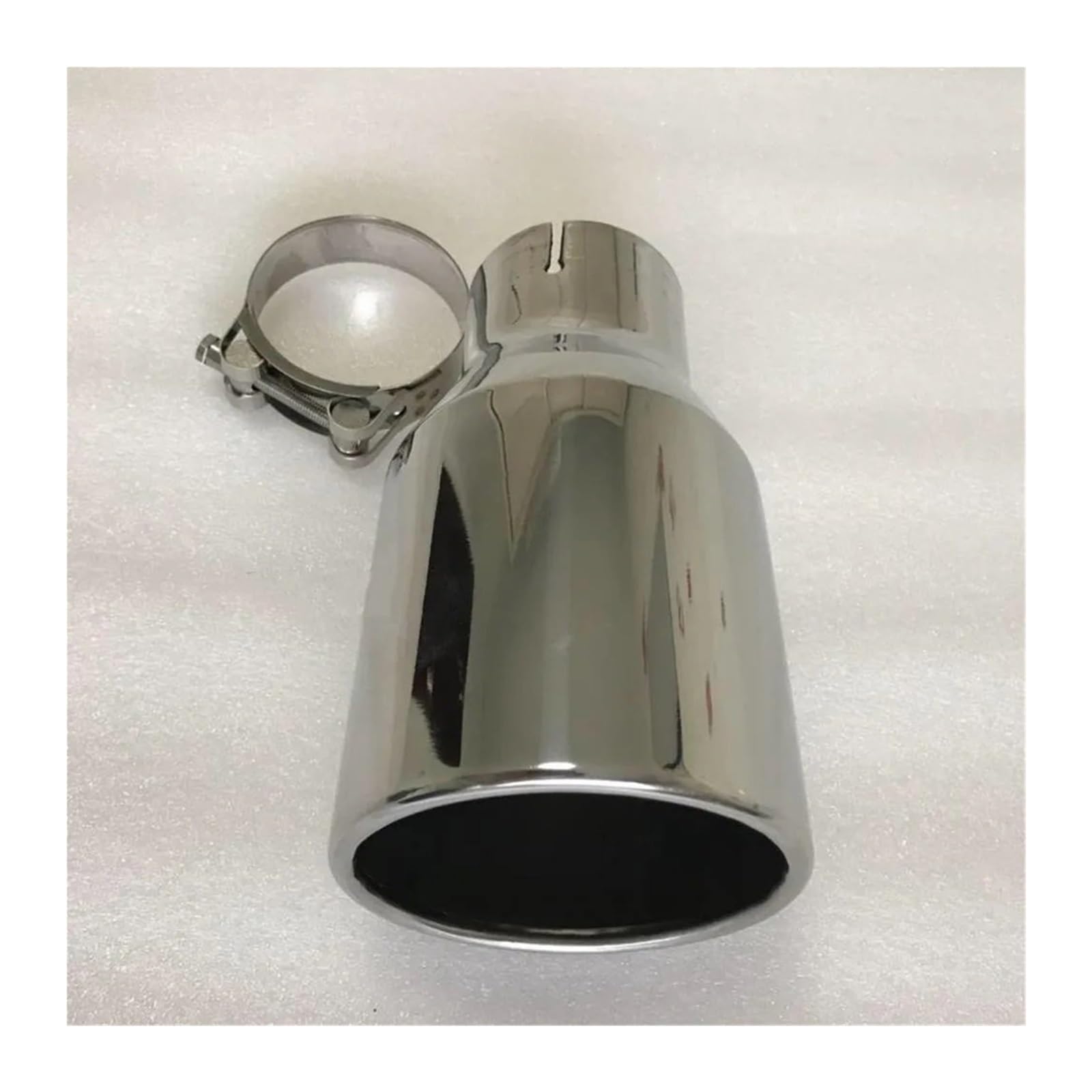 Car Silencer Stal nierdzewna pojedyncza płaska krawędź uniwersalny tłumik tylna rura wydechowa modyfikacja samochodu 2022 2023 h7(63MM IN-89MM OUT)