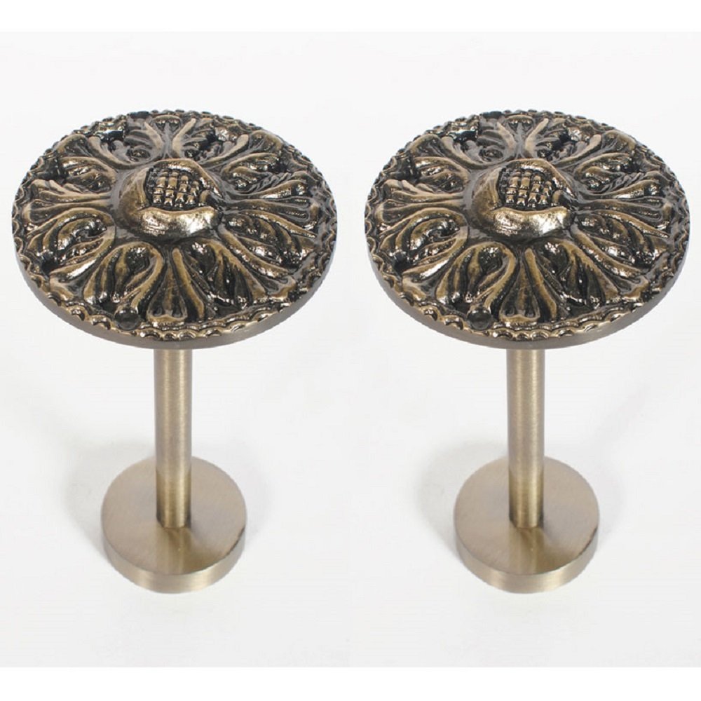 Deco Window Holdback/Curtain Tieback (Set of 2) Round Medallion Antique Brass
