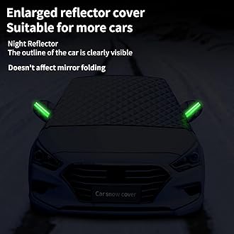 COJOSQC Windshield Snow Cover for Car SUV, Heavy Duty Waterproof Ice Shield with Mirror Flaps, Anti-Hail Frost, All Weather Exterior Protector for Winter Snow Rain Sun UV, Fits Most Vehicles