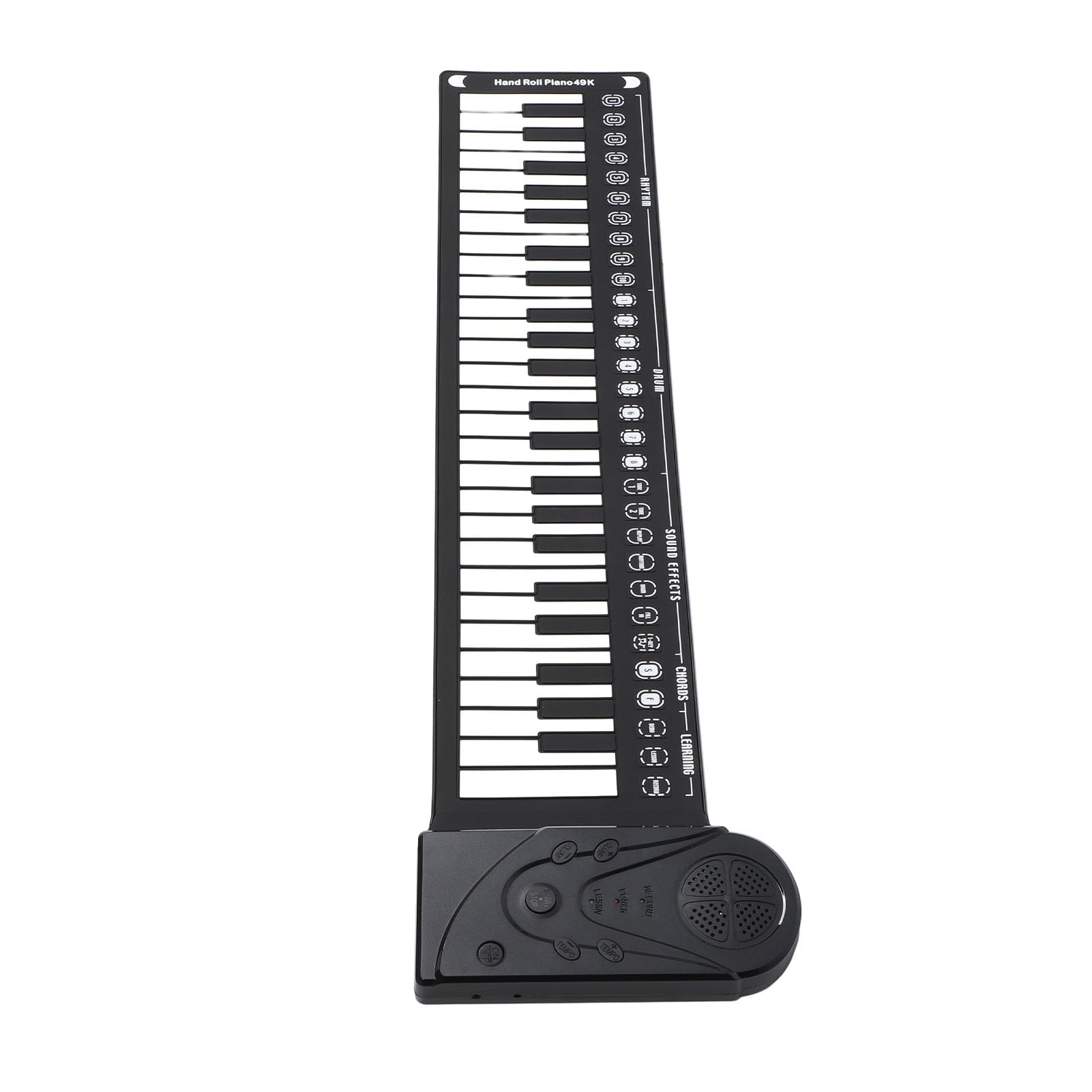 Tastiera Elettronica Pieghevole Multifunzionale Portatile a 49 Tasti per Esercitarsi, Struttura del Suono Chiara, Adatta Ai Principianti, Materiale ABS (BLACK)