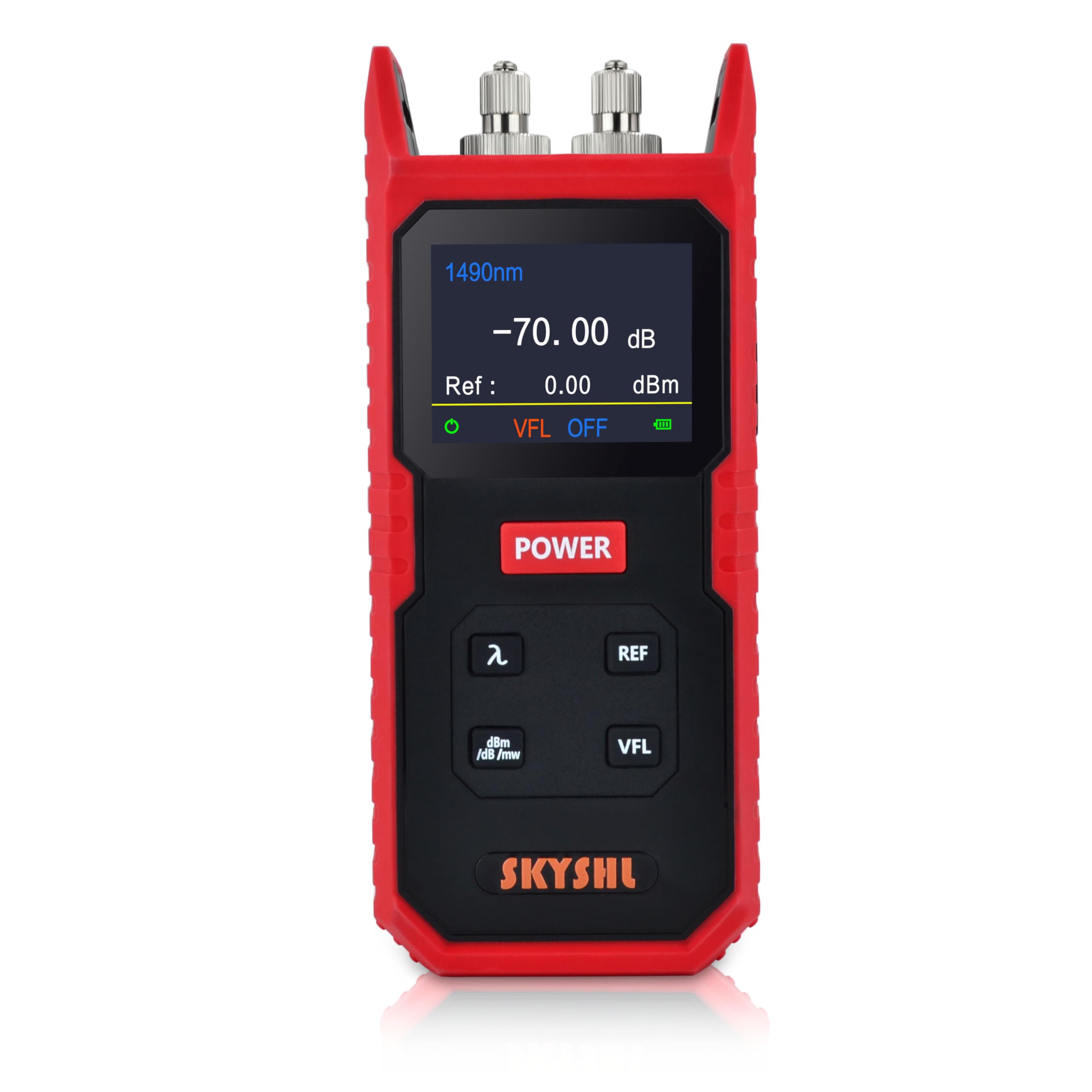 OPM Optisches Leistungsmessgerät 850nm-1700nm -70dBm bis +8dBm VFL 650nm 8km 2,3-Zoll-Farbbildschirm Optical Fiber Power Meter SC FC ST LC