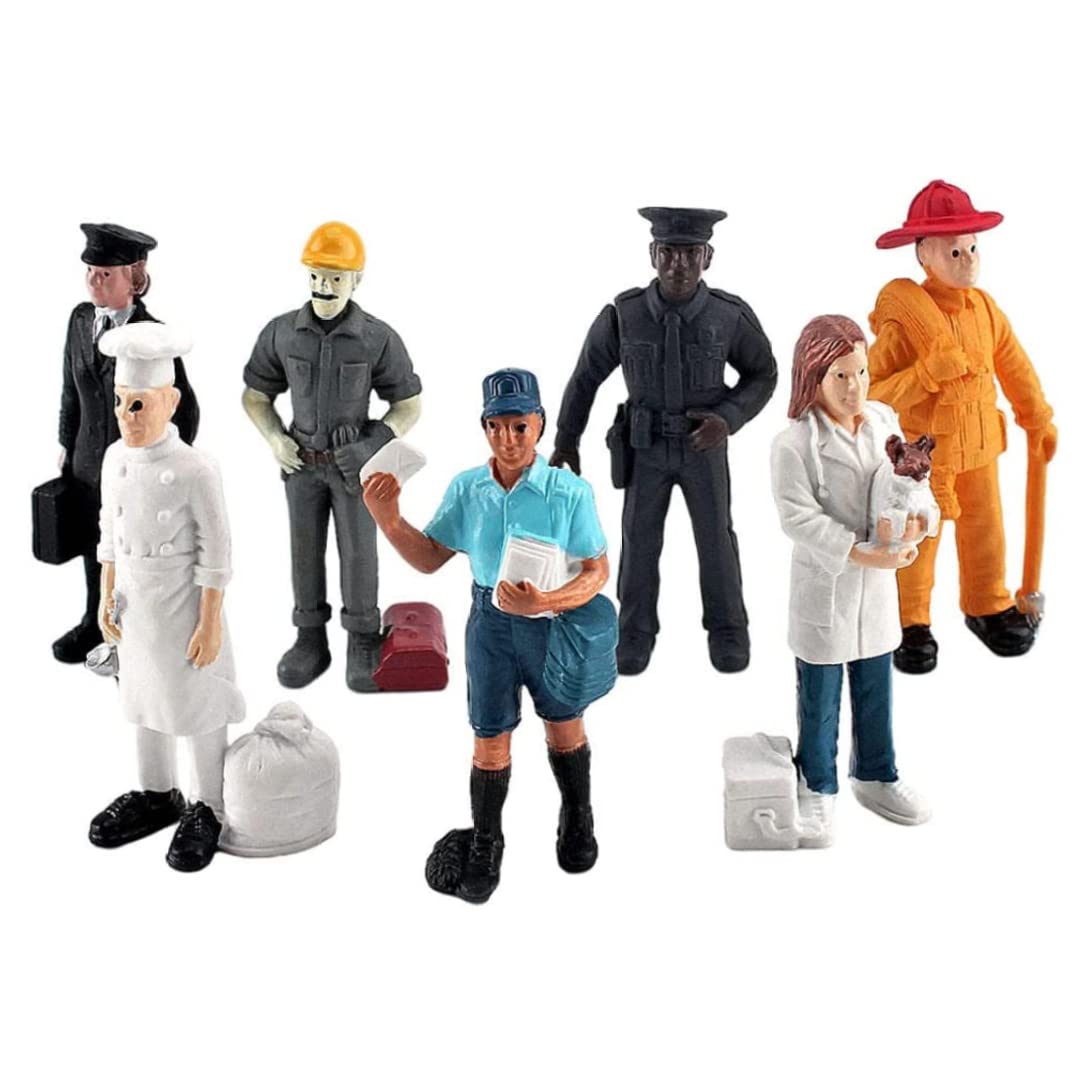 Ssguopte Pack of 7 Miniature People Model Figurines Baker Veterinary Toy Mini Scenery