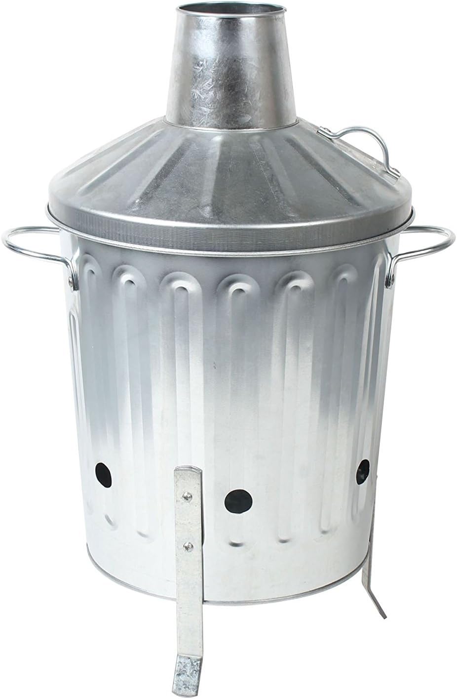 – Small Medium Large Extra Large Galvanised Metal Incinerator Fire Burning Bin with Special Locking Lid (15 Litre)
