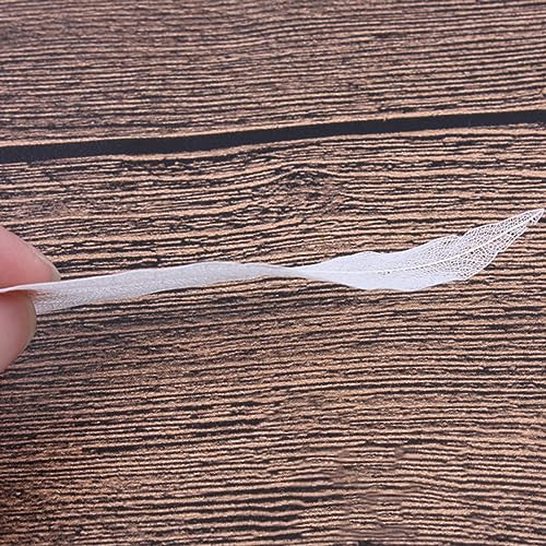 6 hojas naturales esqueletizadas blancas para manualidades miniatura 2