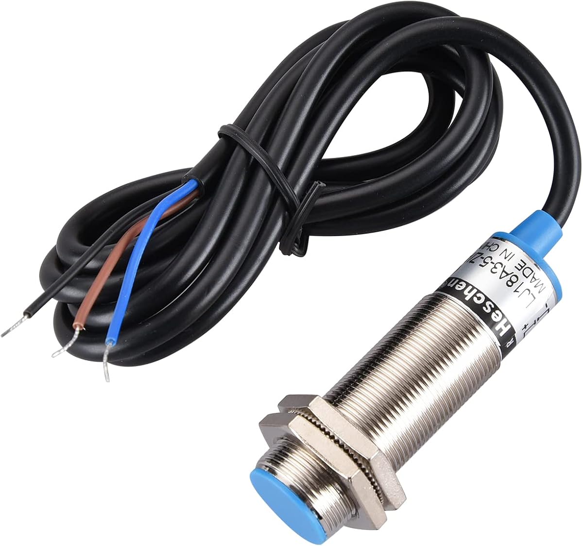 Heschen M18 Inductive Proximity Sensor Switch Shield Type LJ18A3-5-Z/BX Detector 5mm 10-30VDC 200mA NPN Normally Open(NO) 3 Wire