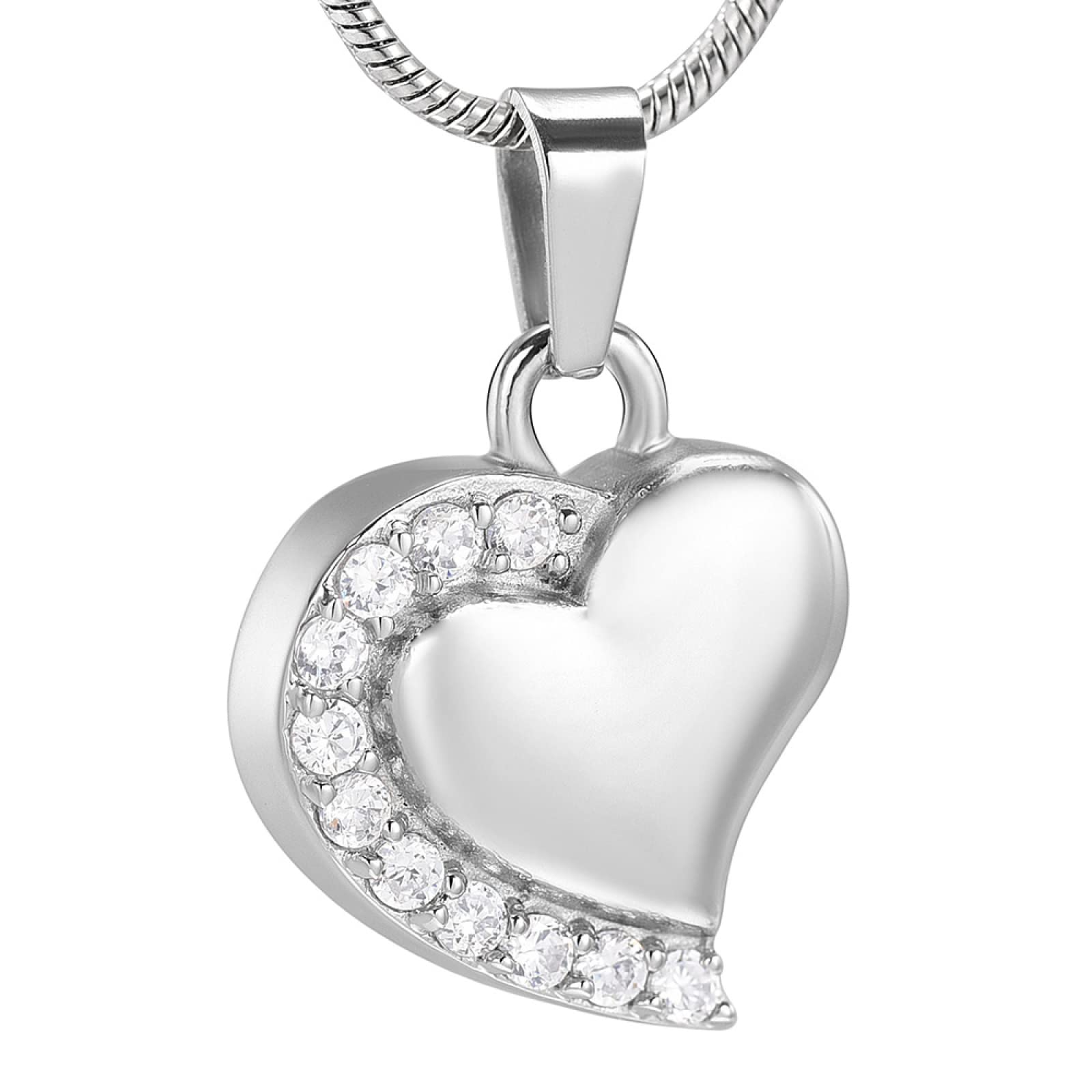 QGJNSGC Crematie Sieraden voor Ashes Hanger Crystal Hart Urn Ketting met Mini Memorial Keepsake Urn Memorial Ash Houder voor Vrouwen Sieraden, Roestvrij staal