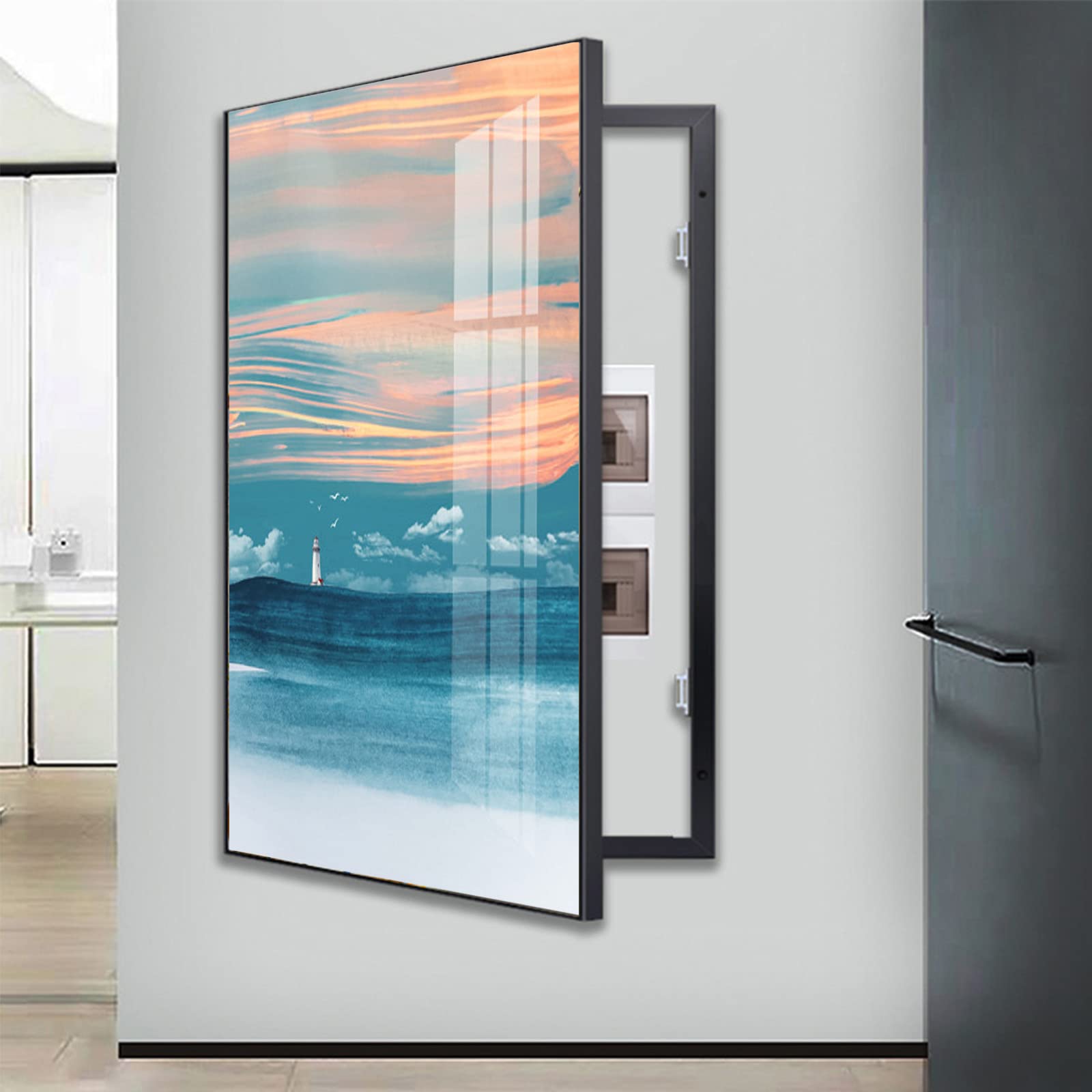 Pintura decorativa de caja de distribución, Medidores de Caja Eléctrica Cubierta Caja de Distribución Voltímetro Panel Eléctrico Medidores de Pintura Ocultar Pinturas Decoración, F, 50 * 70 cm (Color: