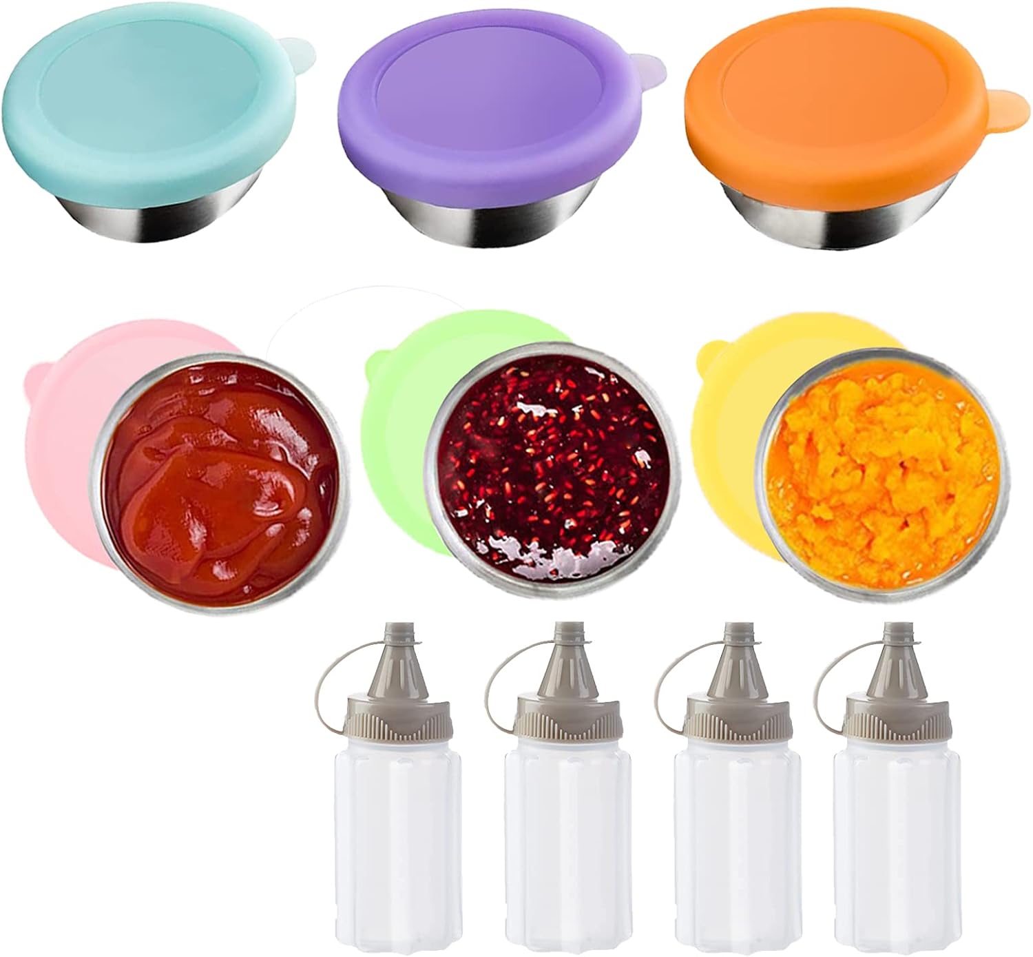 AEFPOYMXU Stainless Salad Dressing Container 6x1.6oz with