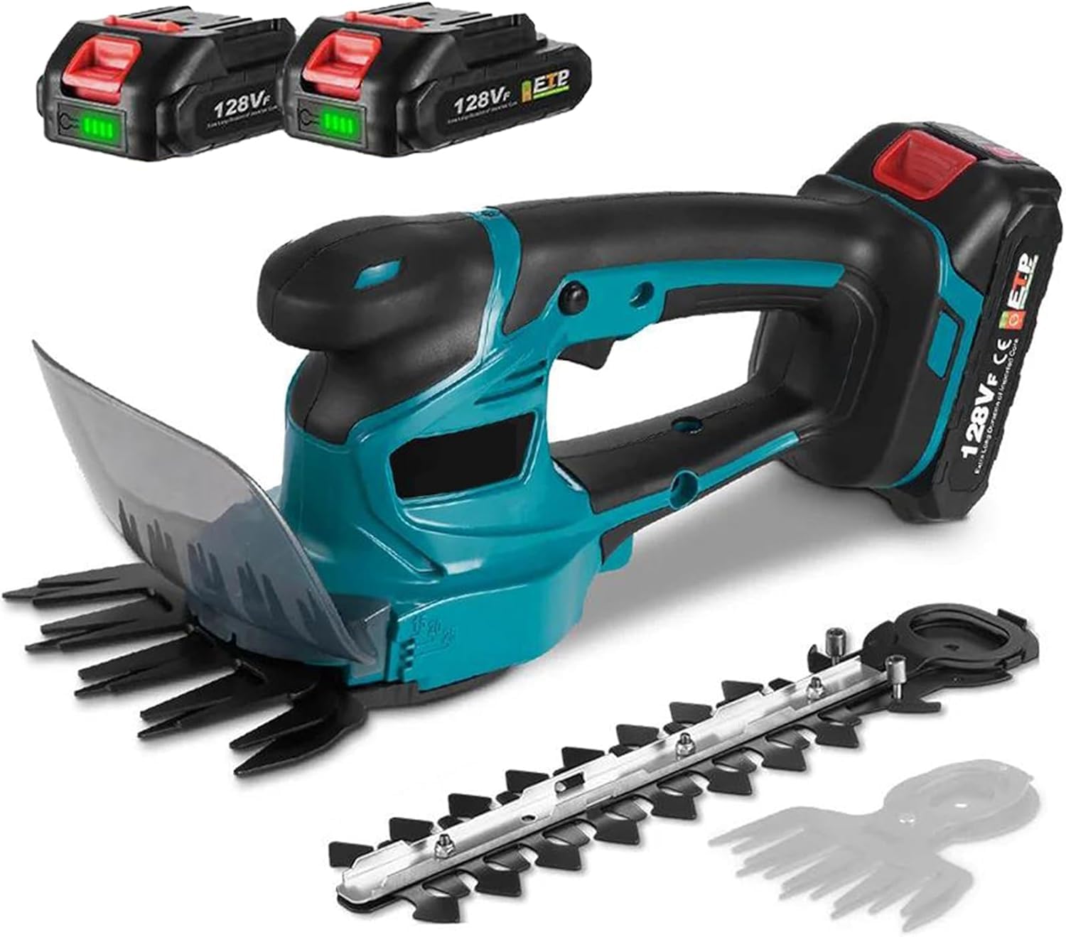 Cortasetos eléctrico, cortadora de césped inalámbrica con baterías y cargador, recortadora de arbustos eficiente para el cuidado del patio