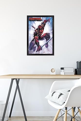Miniatura 93 de Trends International Marvel Comics Deadpool - Póster de pared de ataque, 22.375 x 34 pulgadas, versión enmarcada en negro Versión enmarcada Barnwood