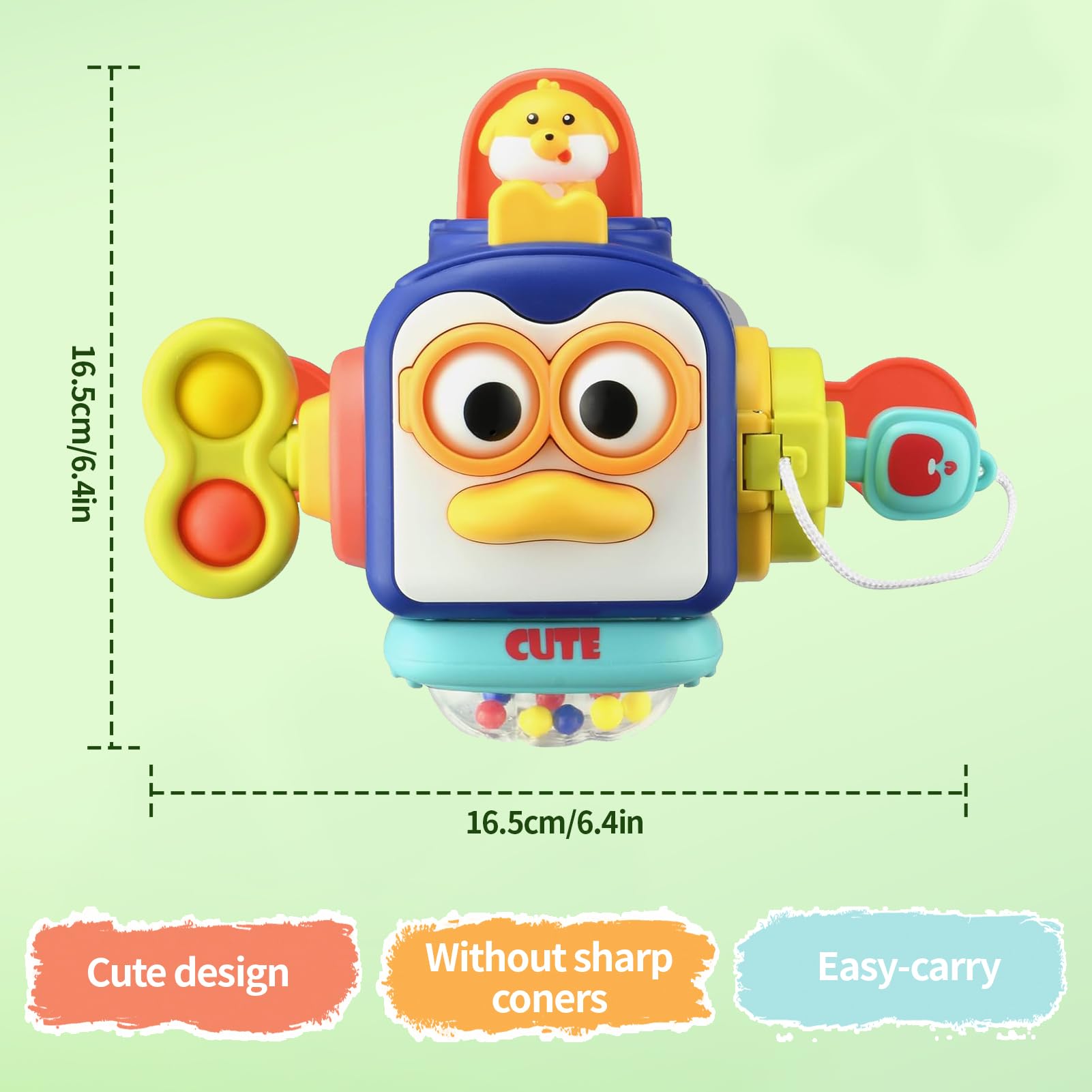 Activity Cube Sensory Toys, Montessori Toys for 1 Year Old Travel Toys for Toddlers on Plan Educational Learning Toys - Image 4