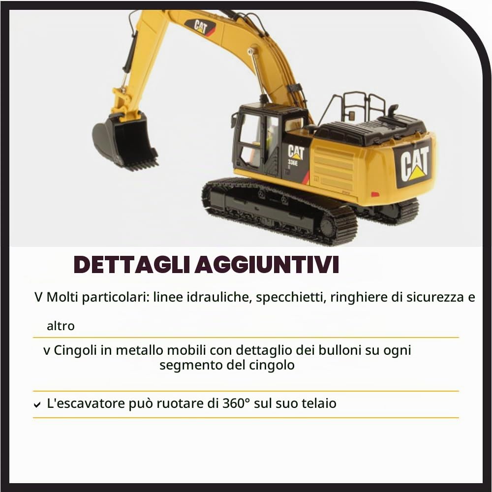 Diecast Masters 85279c - Escavatore ibrido Cat 336E, scala 1:50, da 14 anni, in vetrina, adatto ai collezionisti
