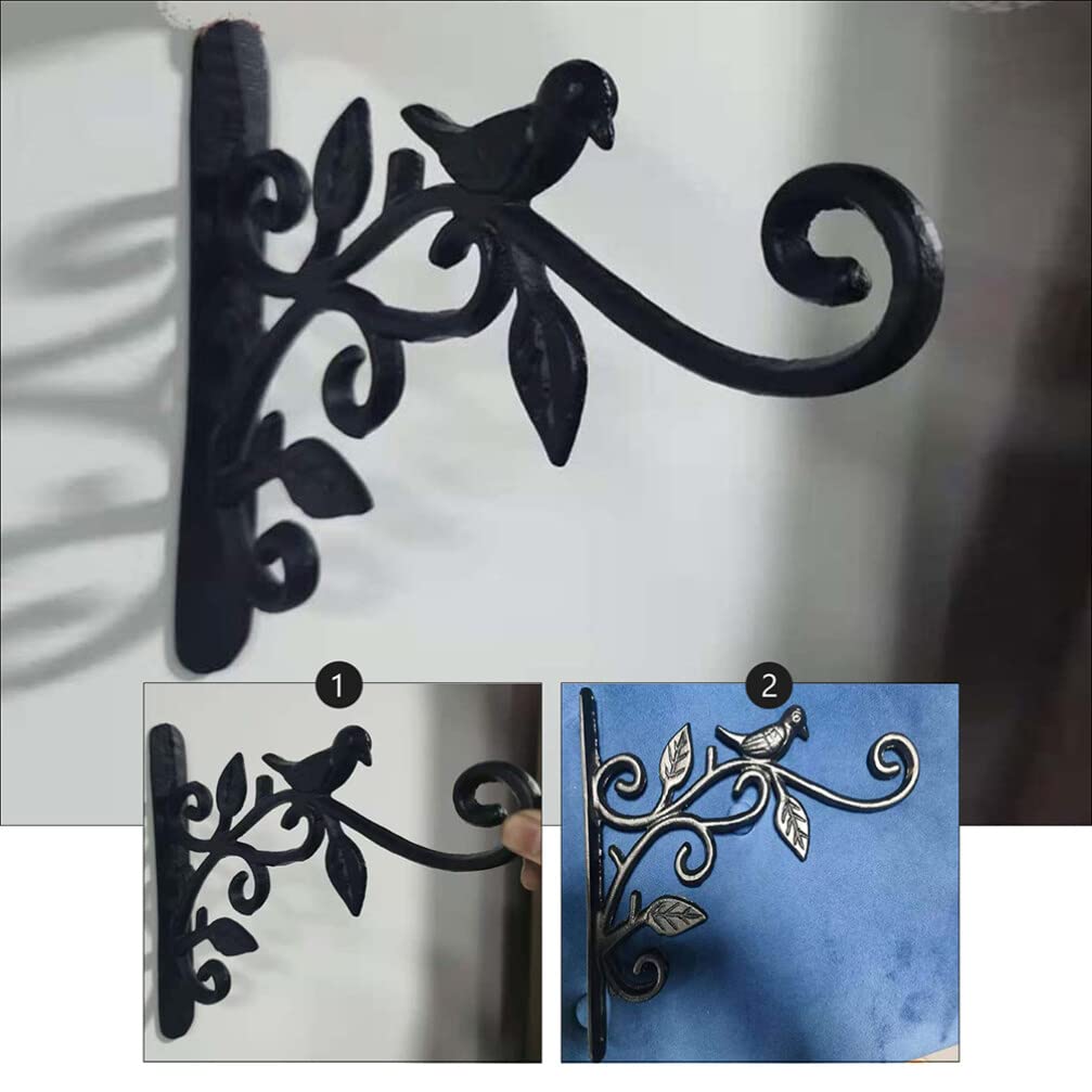 Abaodam Crochet de Suspension pour Plantes Fer Support Mural Décoratif pour Pot de Fleurs Noir
