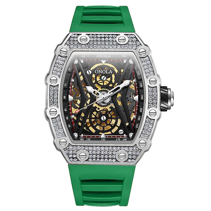 Reloj mecánico automático con hueco de diamante para hombre, correa de lujo, resistente al agua, reloj para hombre, Relogio Masculino