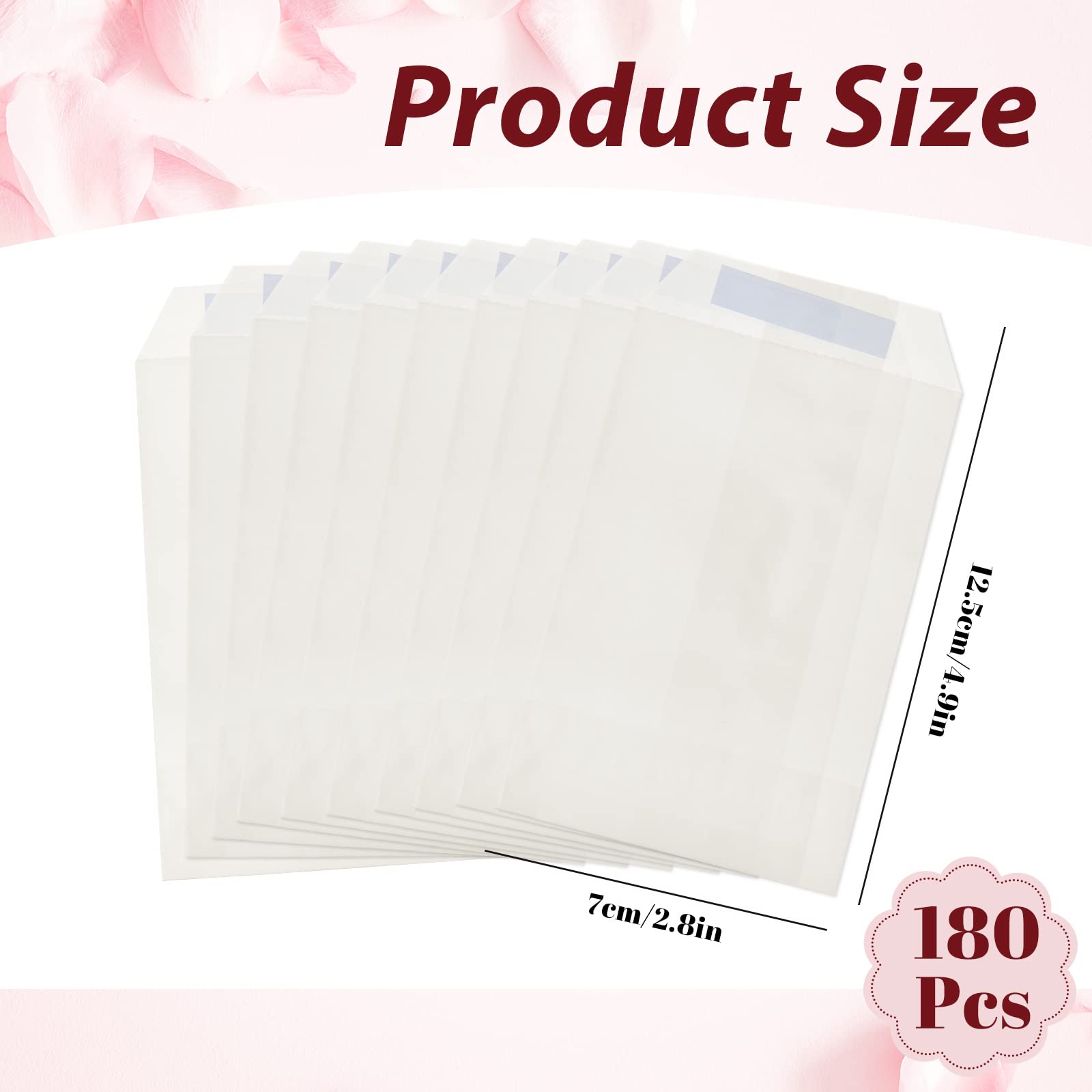 100 Sacs En Glassine Refermables 7x10,5 Cm – Enveloppes Translucides Pour Confettis Mariage, Graines, Bougies, Bijoux