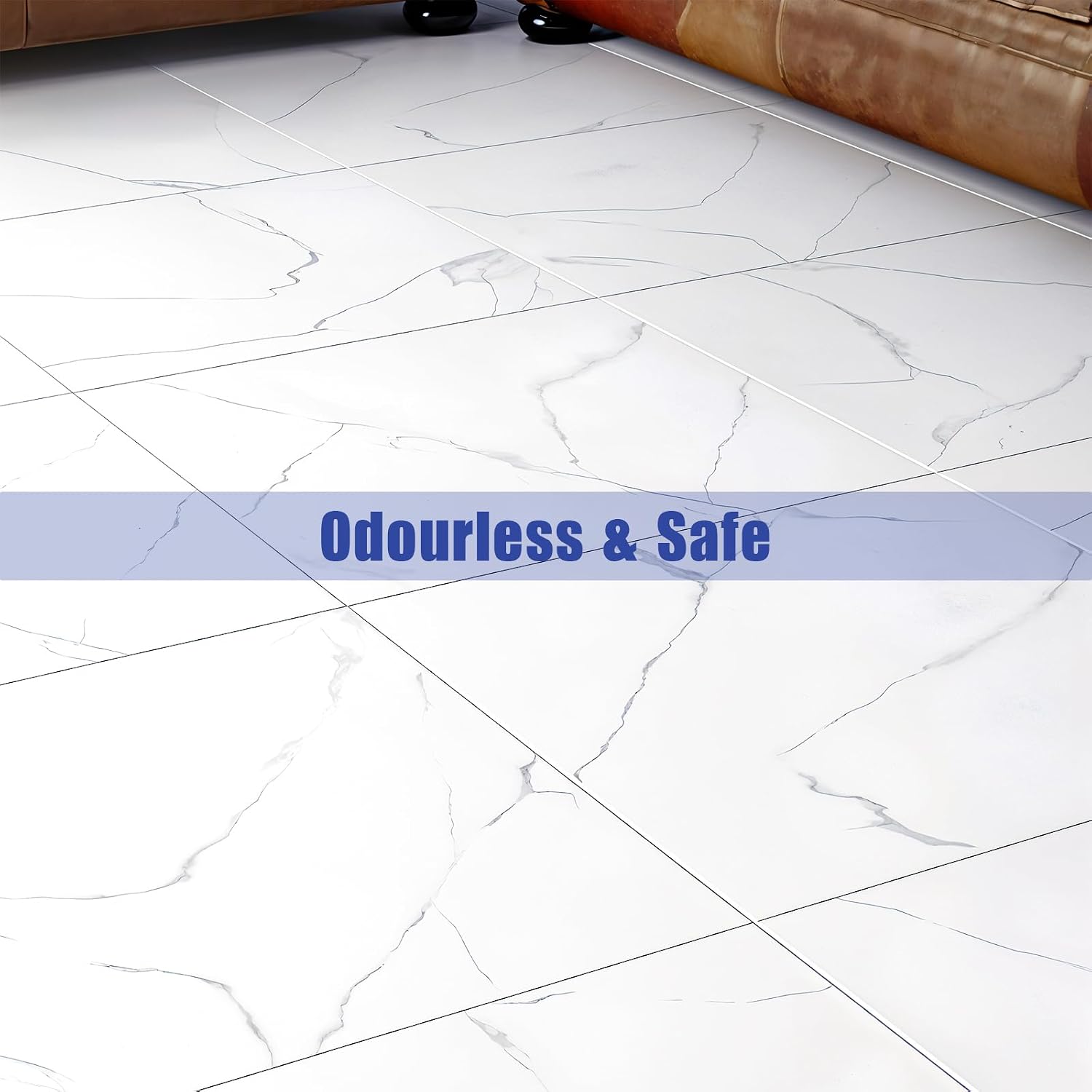 40 Pack Peel & Stick Floor Tiles 12" x 12" Flooring Waterproof Self Adhesive Flooring Planks for Bathroom, Kitchen, Fireplace, Pet House, Stairs, Bedrooms, Wall