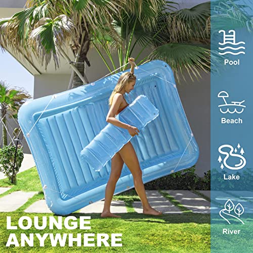 Inflatable Pool Floats - Pool Lounger Raft Floats For Adults, Blow Up Tanning Pool With Removable Pillow, 4 In 1 Recliner Sunbathing Pool Floatie Toys 14+ Years Old #TOP5