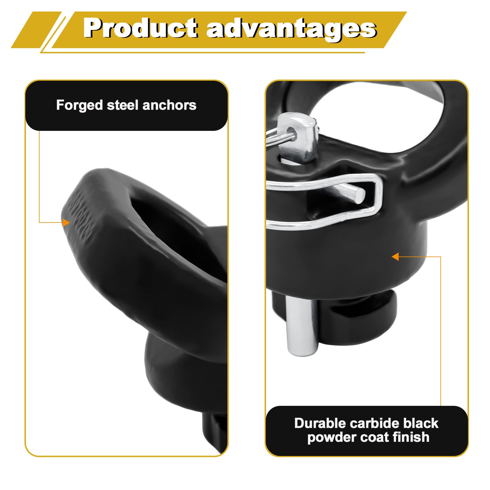 60617 Puck System - Anclajes de cadena de seguridad con cuello de cisne
