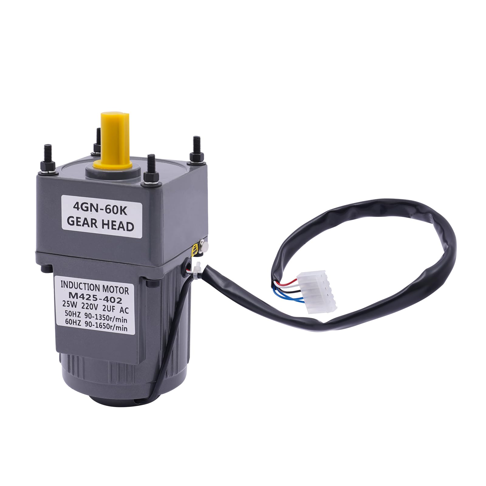 Silnik przekładniowy AC 25 W z regulatorem prędkości – moment obrotowy 8 Nm, silnik indukcyjny 220 V, redukcja 1:60, regulowana prędkość obrotowa dla przemysłu i budowy maszyn