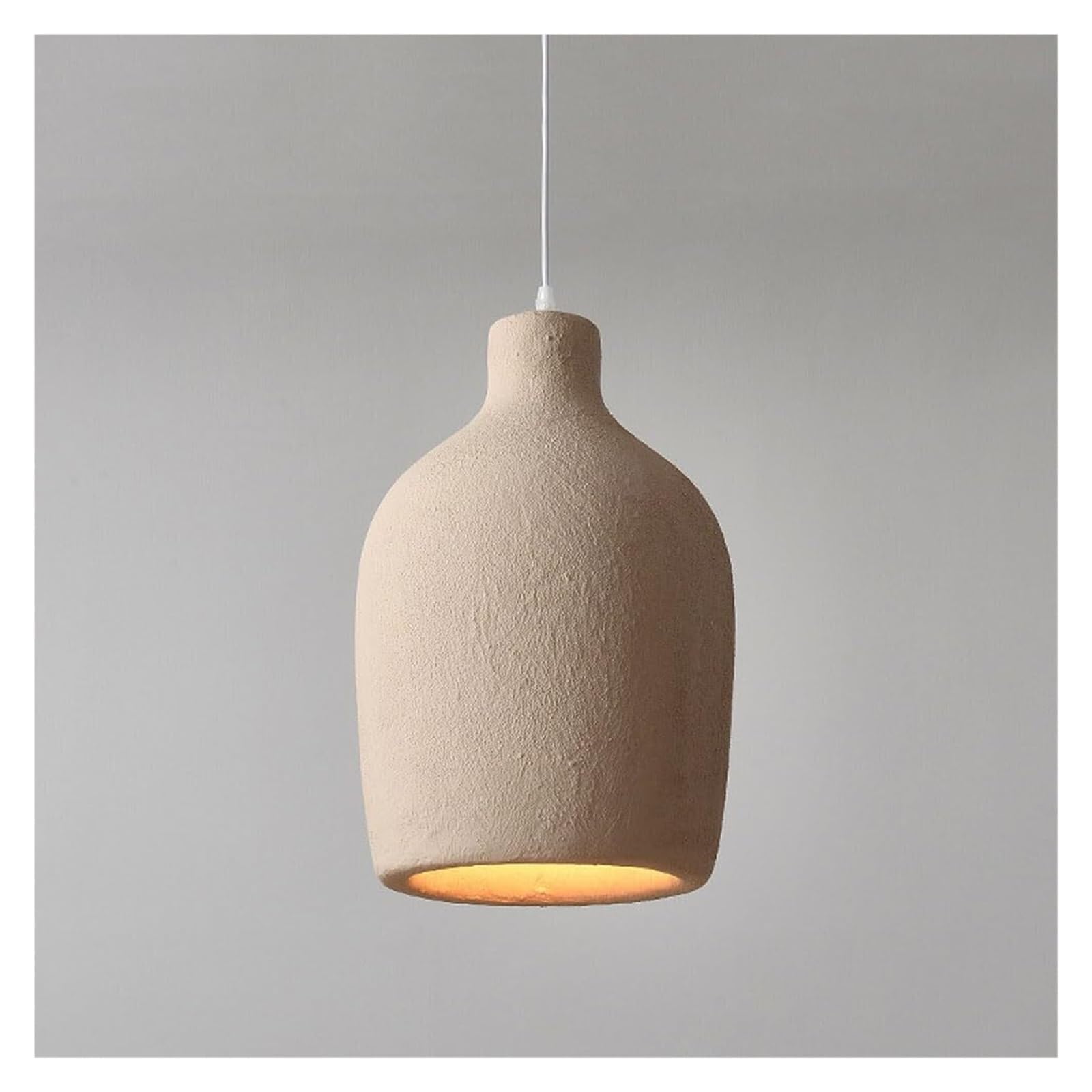KHUKHU Resin Pendant Light Bedroom Living Dining Room Hall Japanese Wabi-Sabi Style Chandeliers Creative Concrete Polystyrene Shade Kitchen Island Bar Ceiling Hanging Lamp Fixture Modern(C)