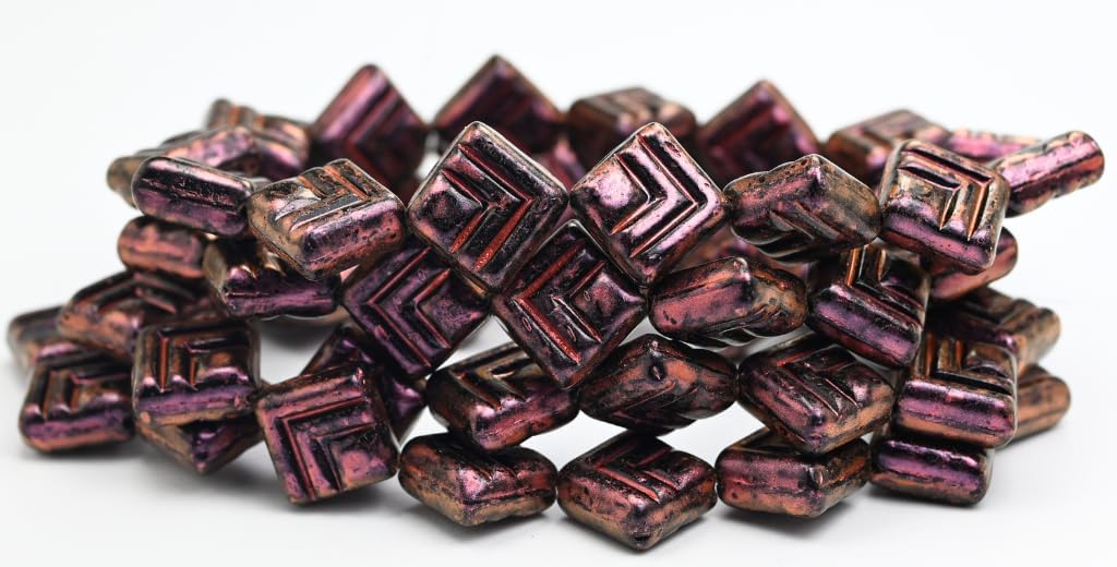 Outlet 10 Grams Celtic Block Beads, 15 x 5 mm, 1 Mixed Colors (00001-mix), Glass, Czech Republic
